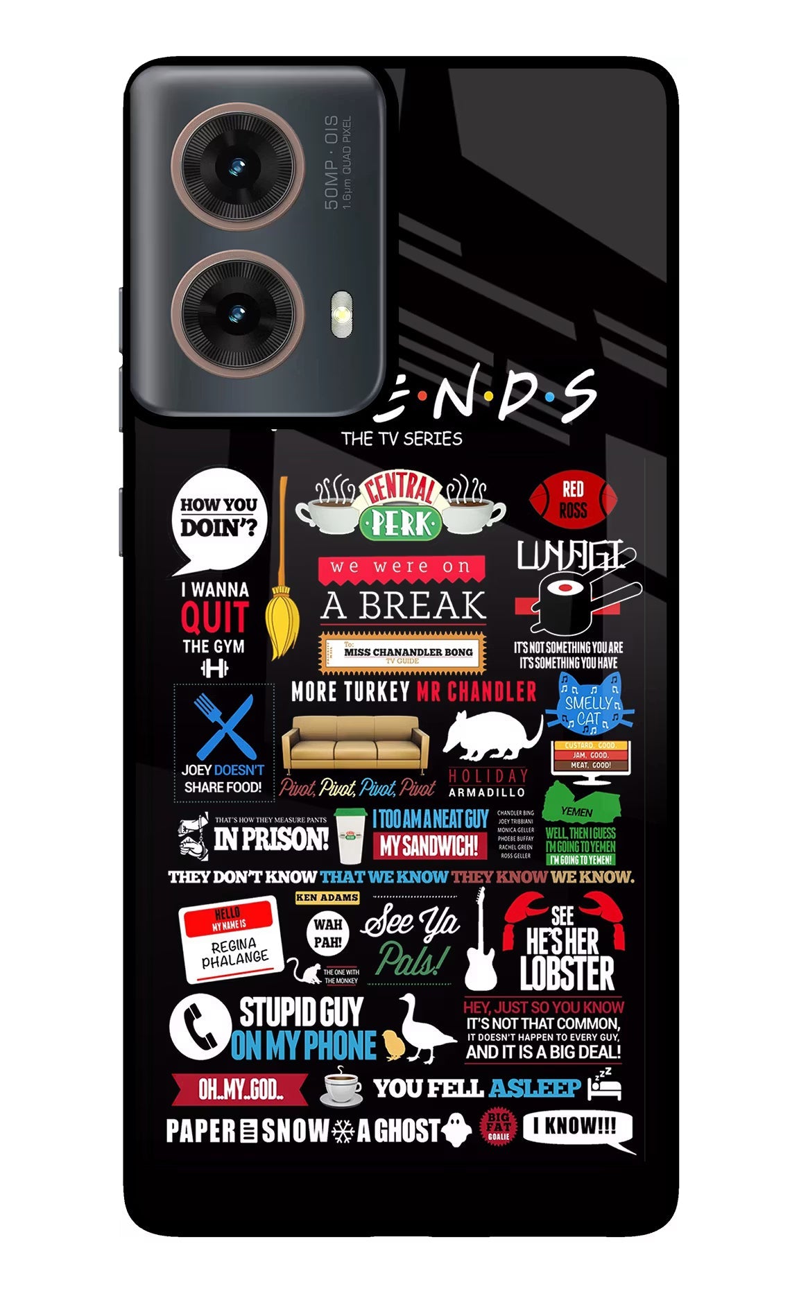 FRIENDS Motorola G85 Glass Case Back Cover by Casekaro