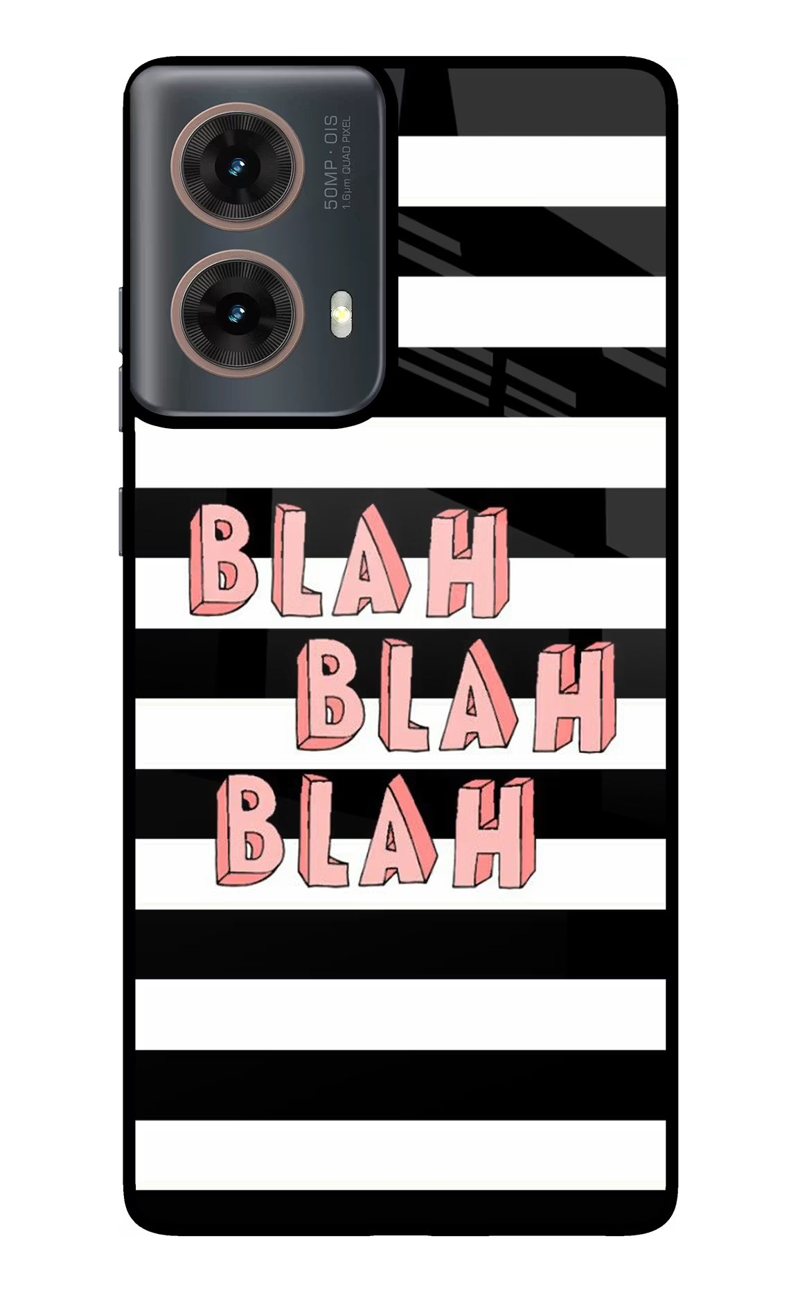 Blah Blah Blah Motorola G85 Glass Case Back Cover by Casekaro
