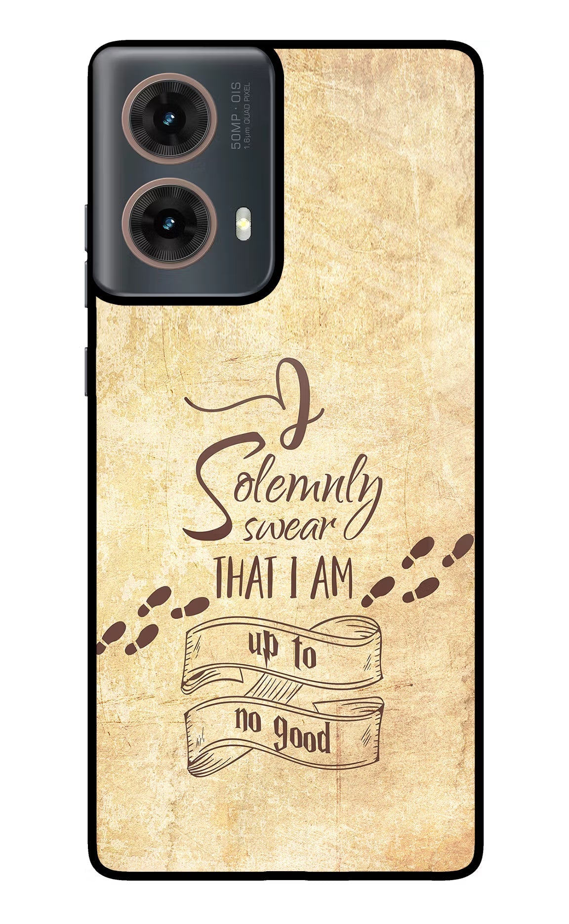 I Solemnly swear that i up to no good Motorola G85 Glass Case Back Cover by Casekaro