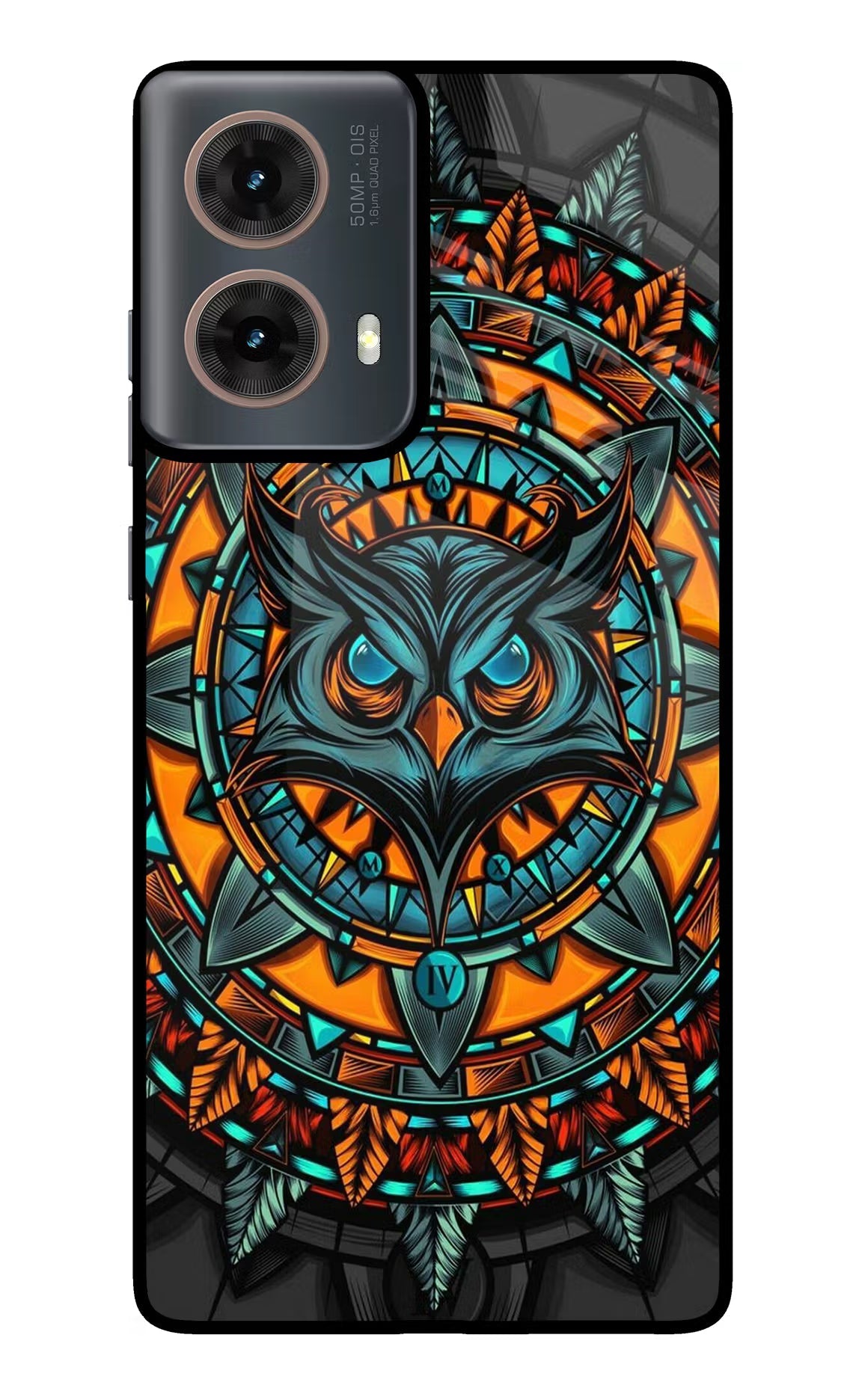 Angry Owl Art Motorola G85 Glass Case Back Cover by Casekaro
