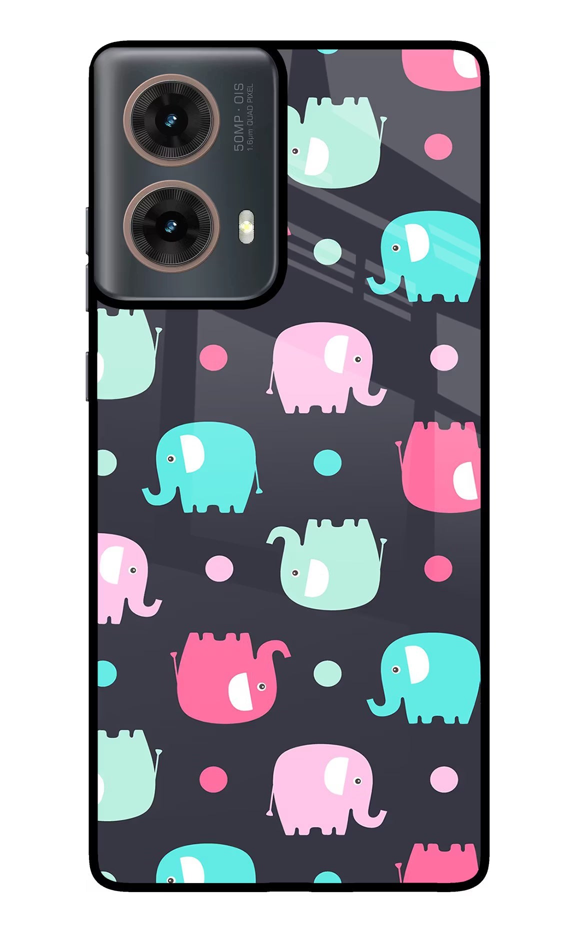 Elephants Motorola G85 Glass Case Back Cover by Casekaro