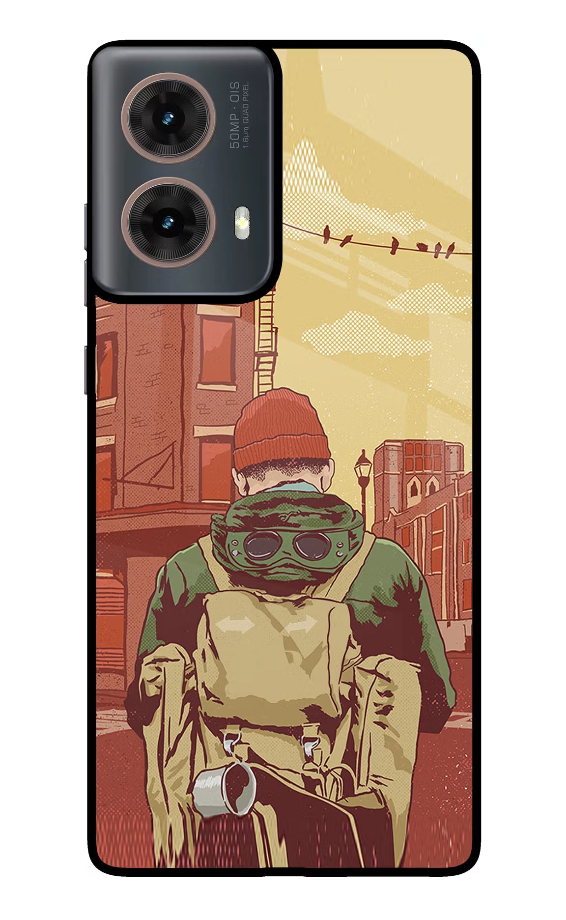 Adventurous Motorola G85 Glass Case Back Cover by Casekaro
