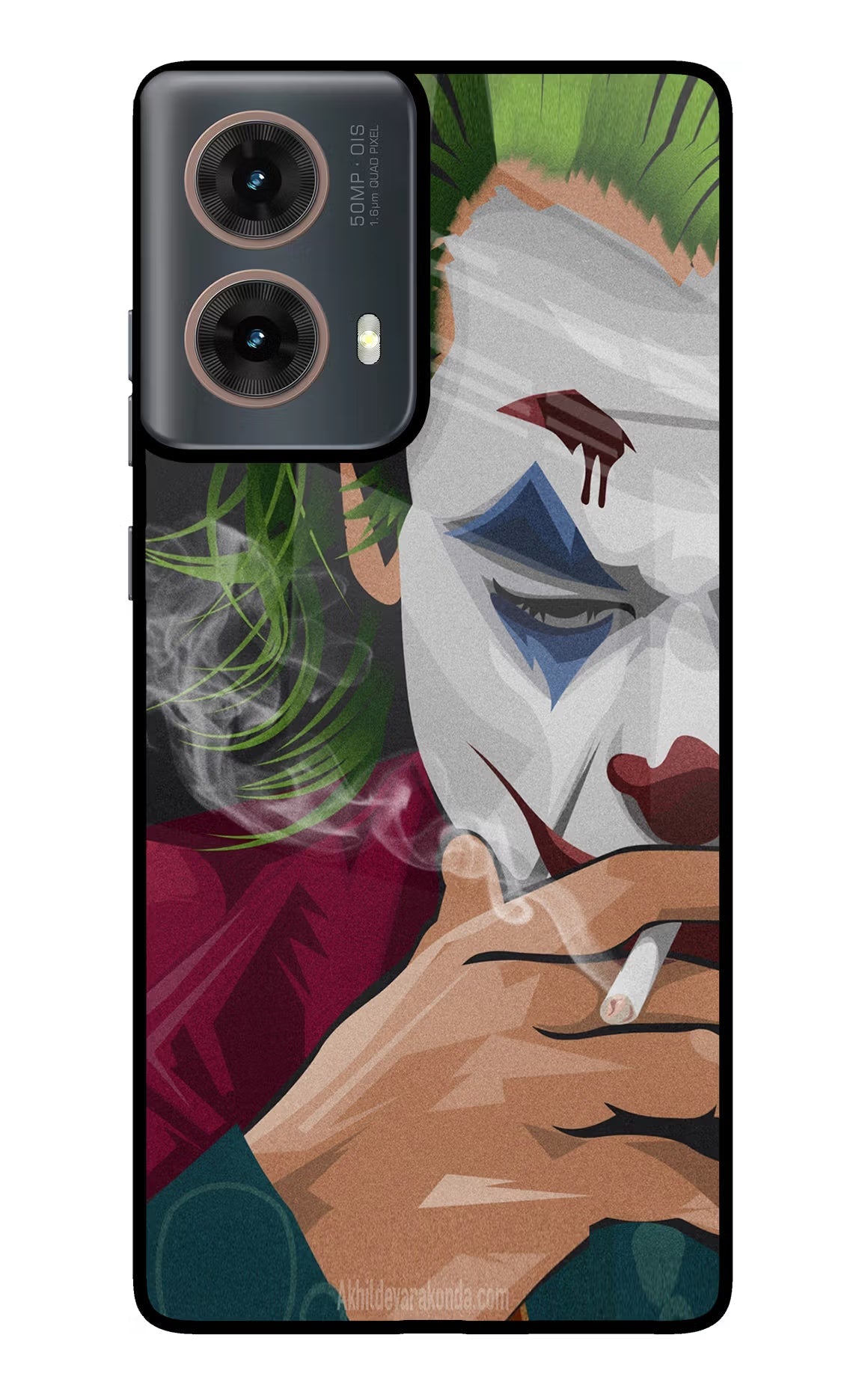 Joker Smoking Motorola G85 Glass Case Back Cover by Casekaro