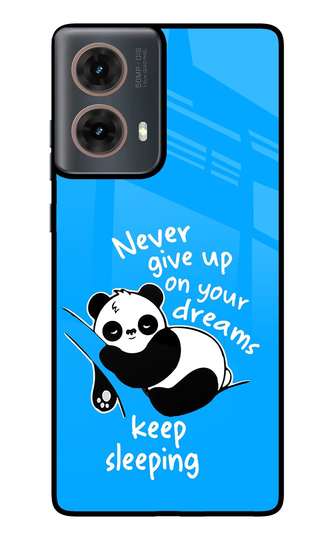 Keep Sleeping Motorola G85 Glass Case Back Cover by Casekaro