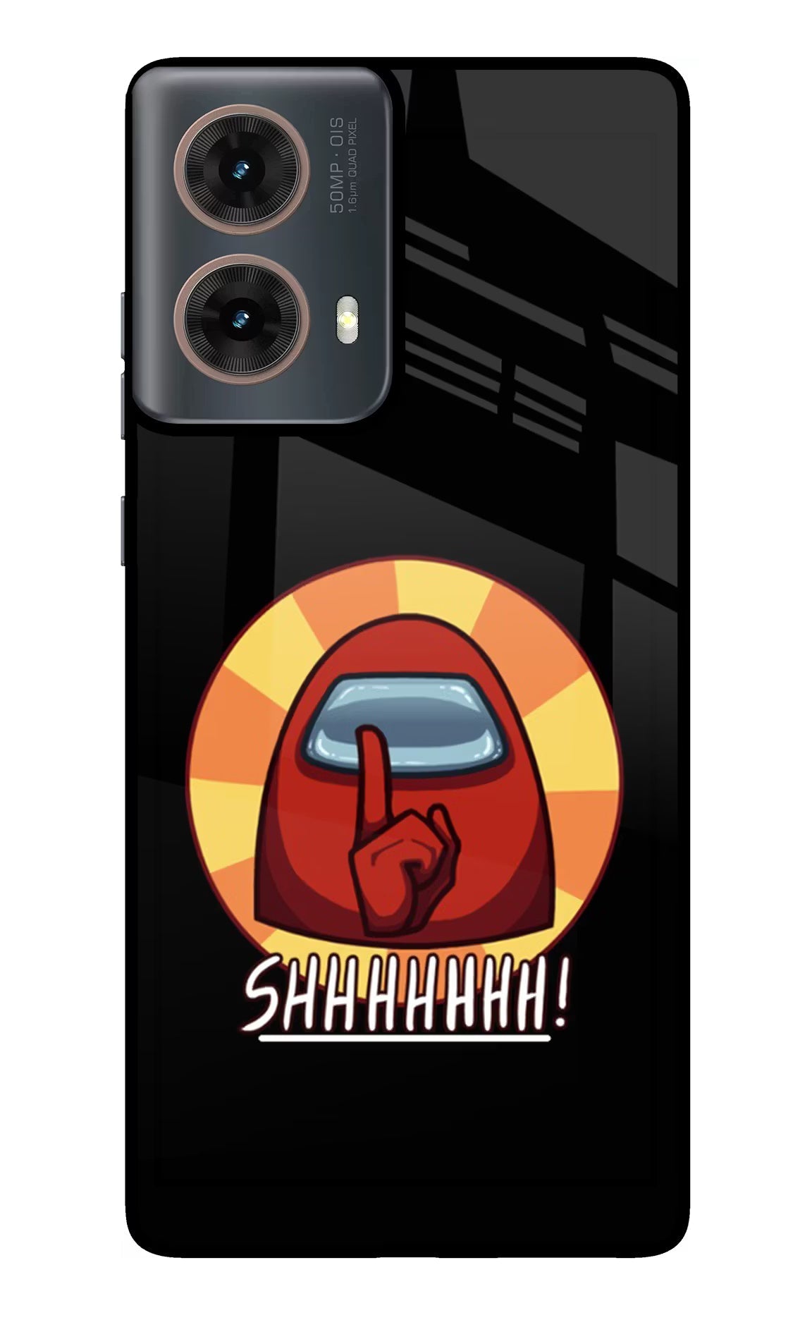 Among Us Shhh! Motorola G85 Glass Case Back Cover by Casekaro