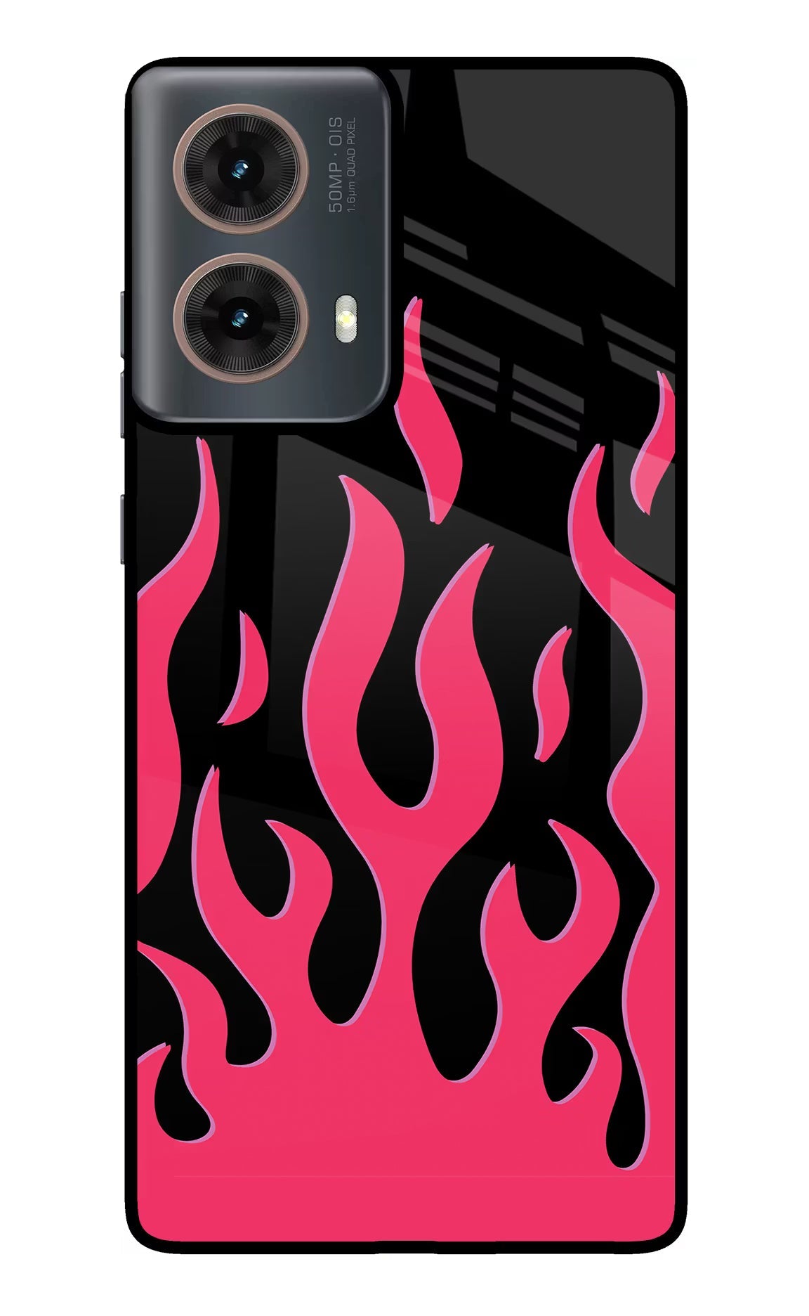 Fire Flames Motorola G85 Glass Case Back Cover by Casekaro