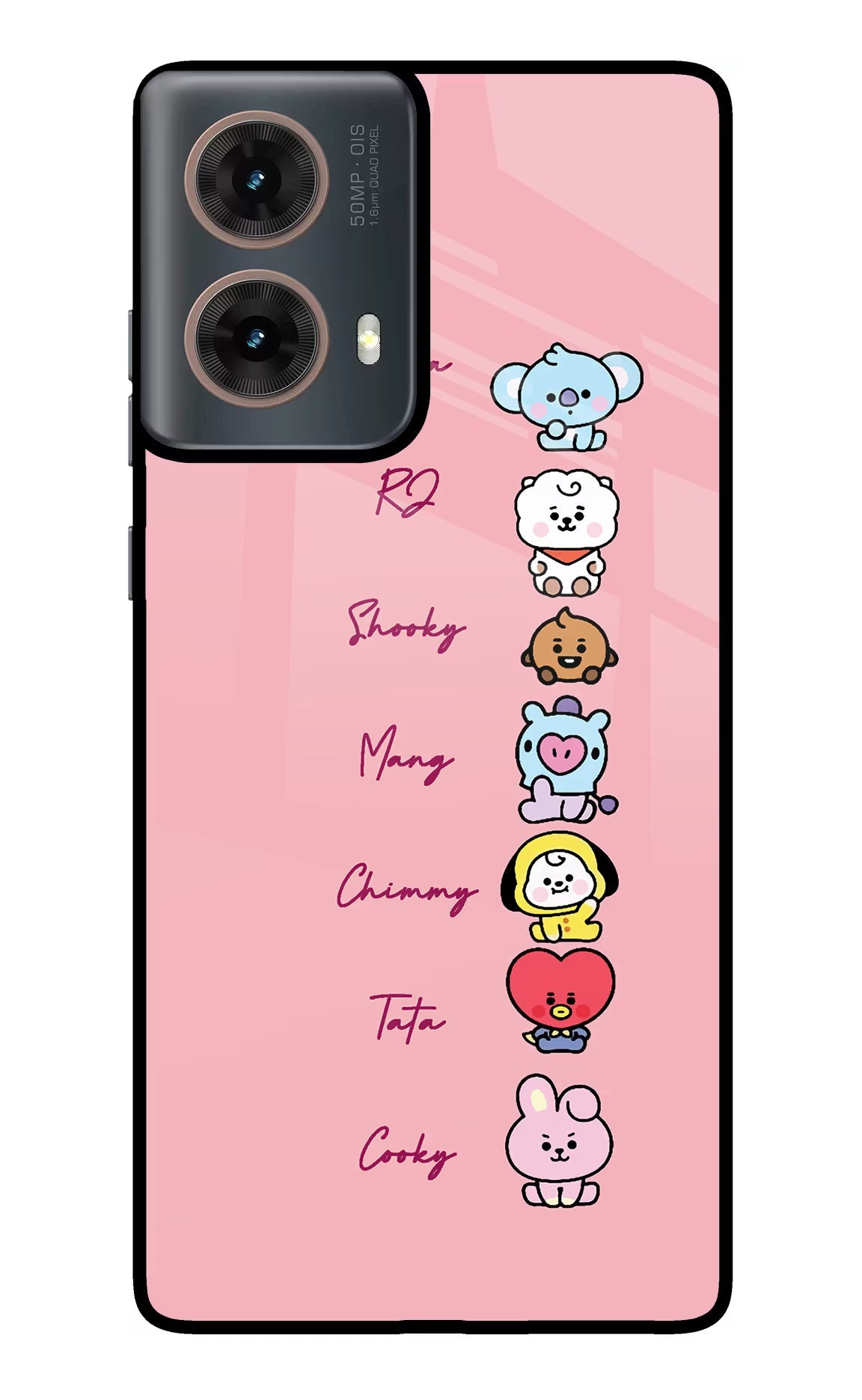 BTS names Motorola G85 Glass Case Back Cover by Casekaro