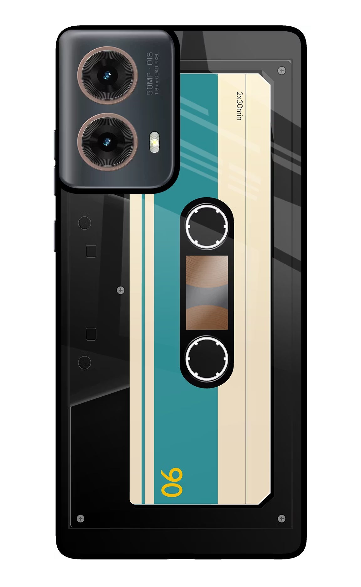 Cassette Motorola G85 Glass Case Back Cover by Casekaro