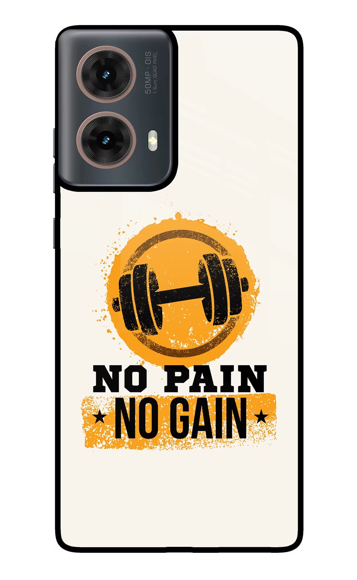No Pain No Gain Motorola G85 Glass Case Back Cover by Casekaro