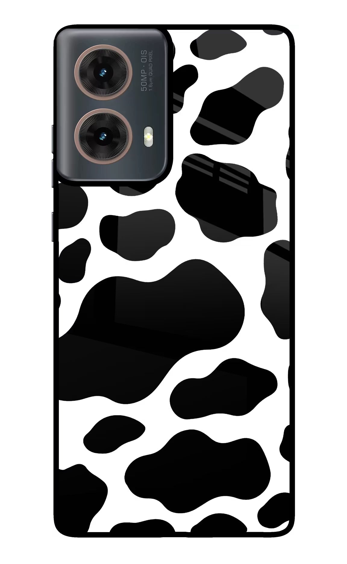 Cow Spots Motorola G85 Glass Case Back Cover by Casekaro