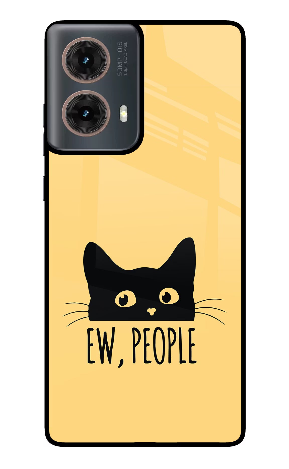 Ew People Catitude Motorola G85 Glass Case Back Cover by Casekaro
