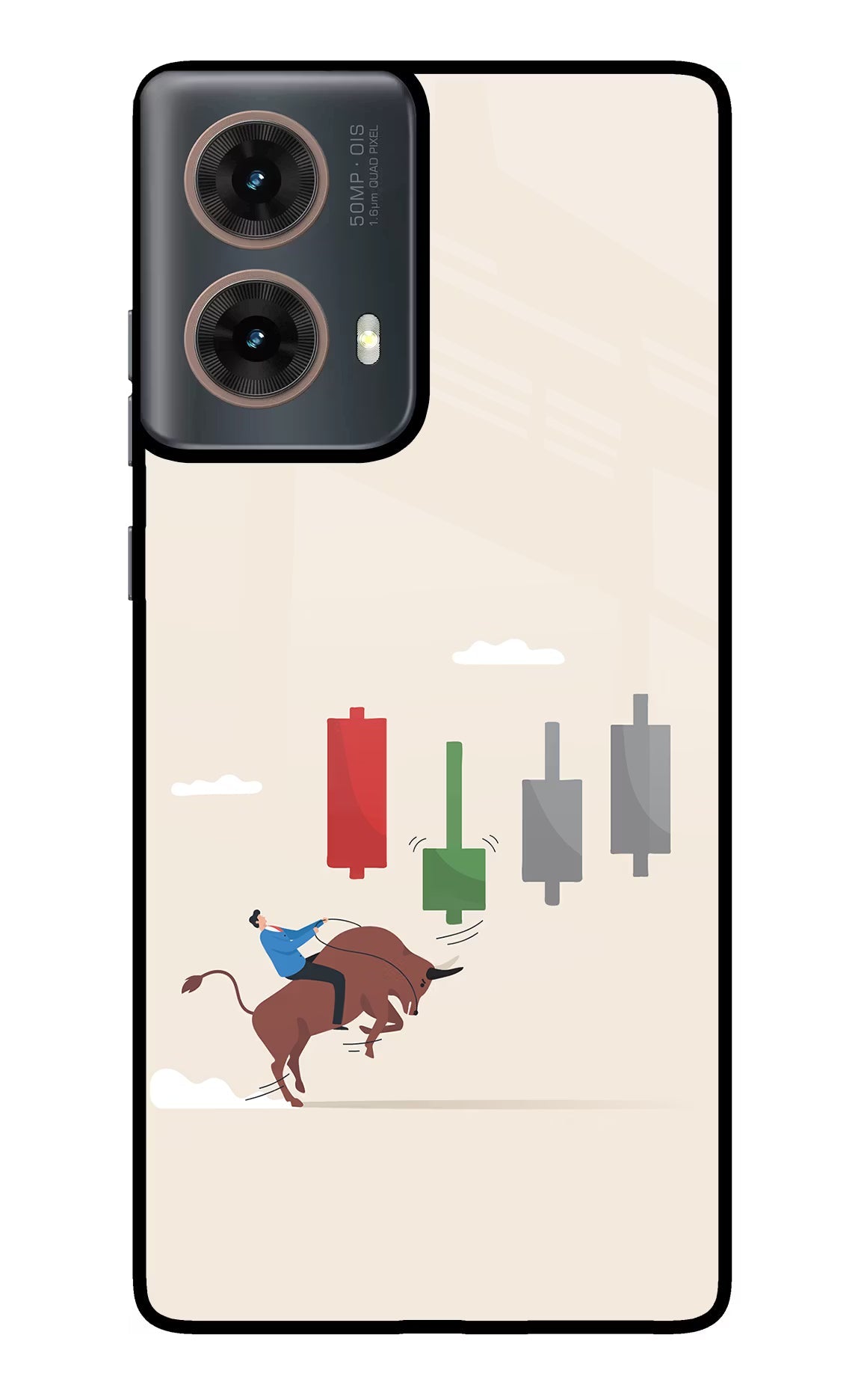 Bull Trading Momentum Motorola G85 Glass Case Back Cover by Casekaro