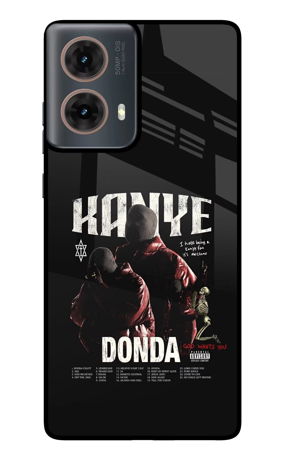 Donda Kanye West Motorola G85 Glass Case Back Cover by Casekaro