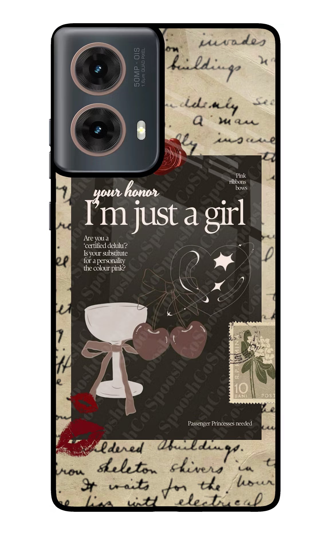 I am just a girl Motorola G85 Glass Case Back Cover by Casekaro
