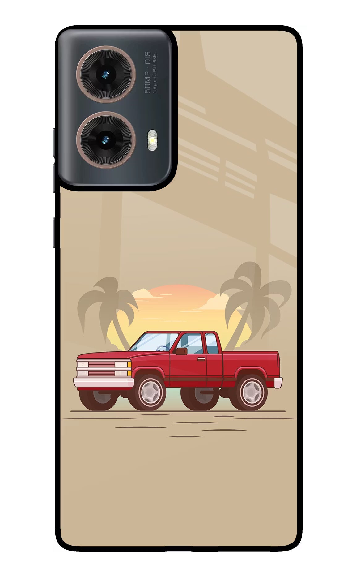 Desert Classic Drive Motorola G85 Glass Case Back Cover by Casekaro