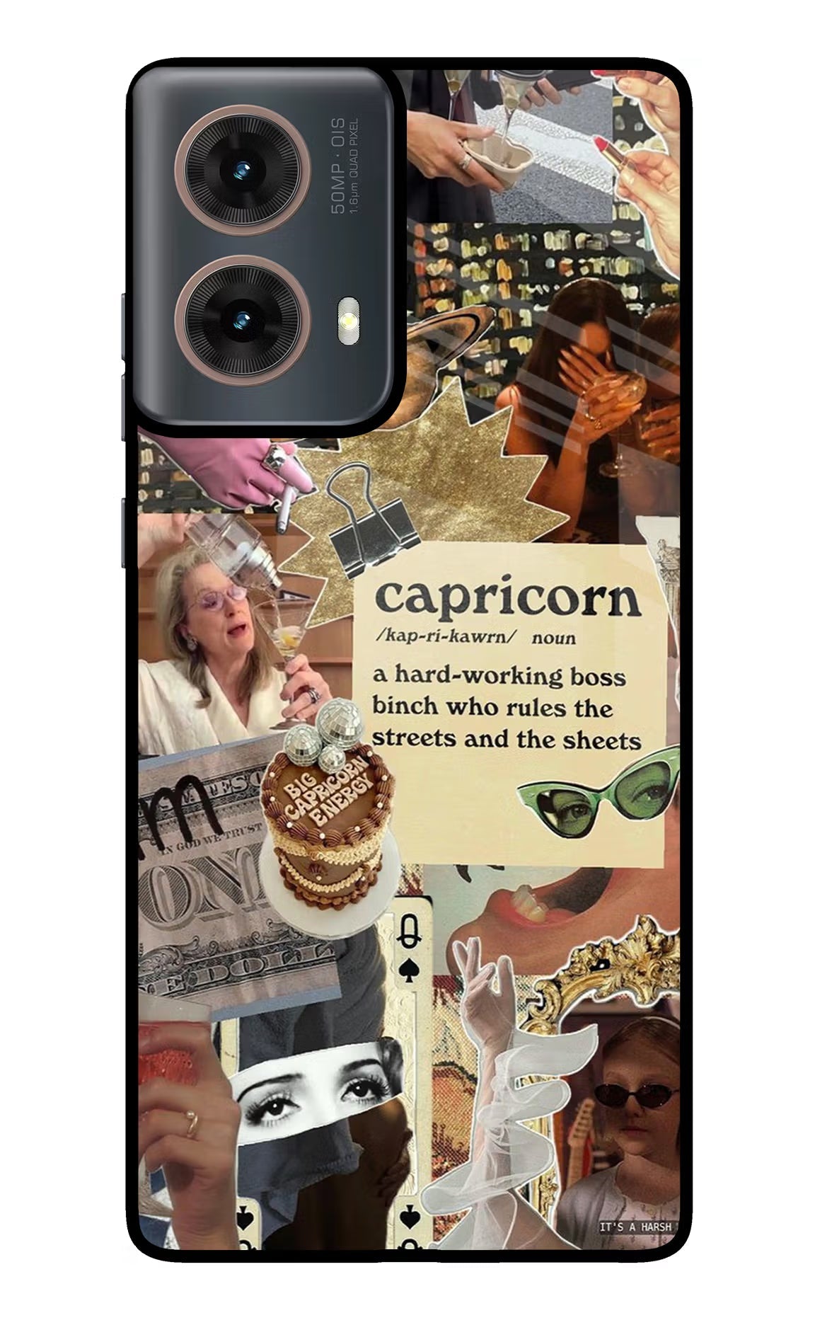 Capricorn Zodiac Motorola G85 Glass Case Back Cover by Casekaro