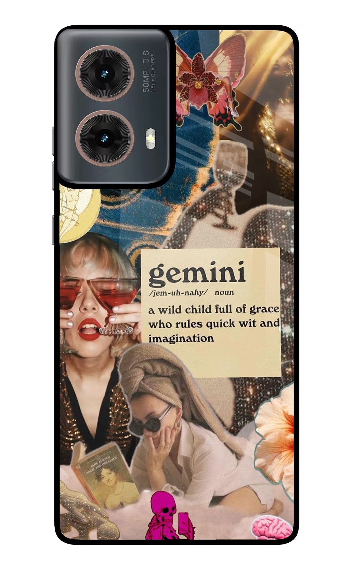 Gemini Zodiac Motorola G85 Glass Case Back Cover by Casekaro