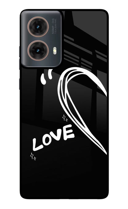 Love Line Motorola G85 Glass Case Back Cover by Casekaro
