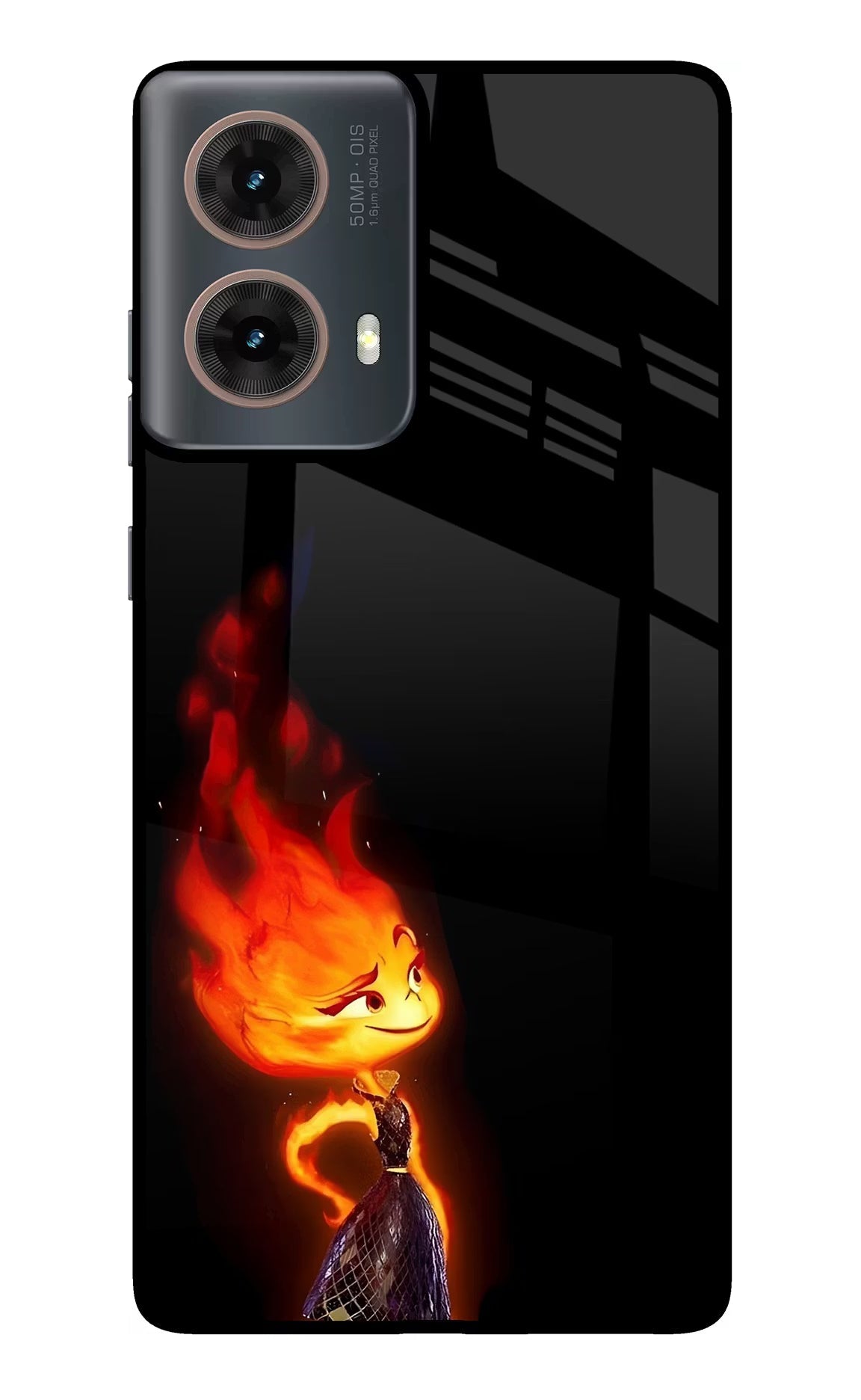 Ember Flame Motorola G85 Glass Case Back Cover by Casekaro