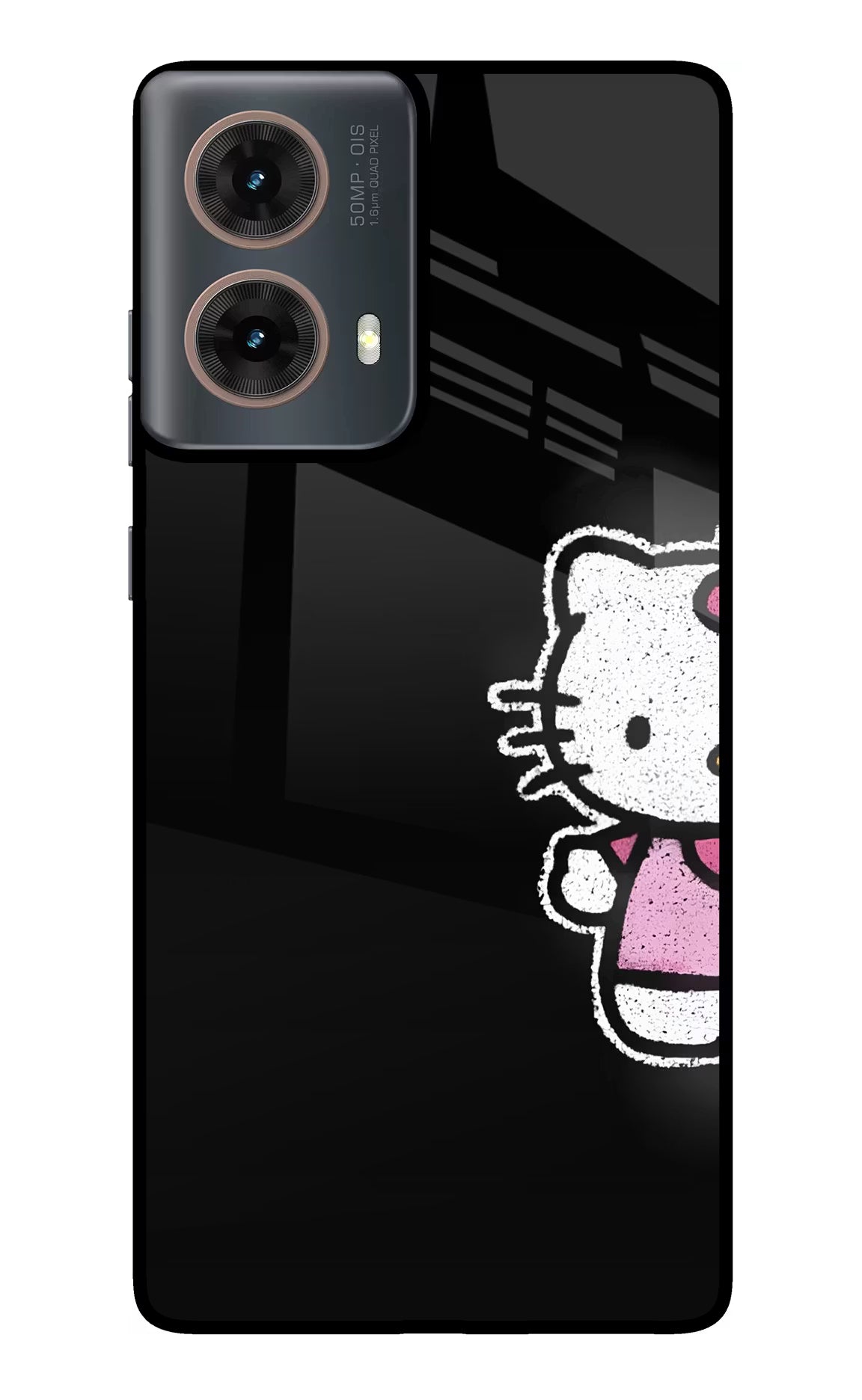 Kitty Charm Motorola G85 Glass Case Back Cover by Casekaro