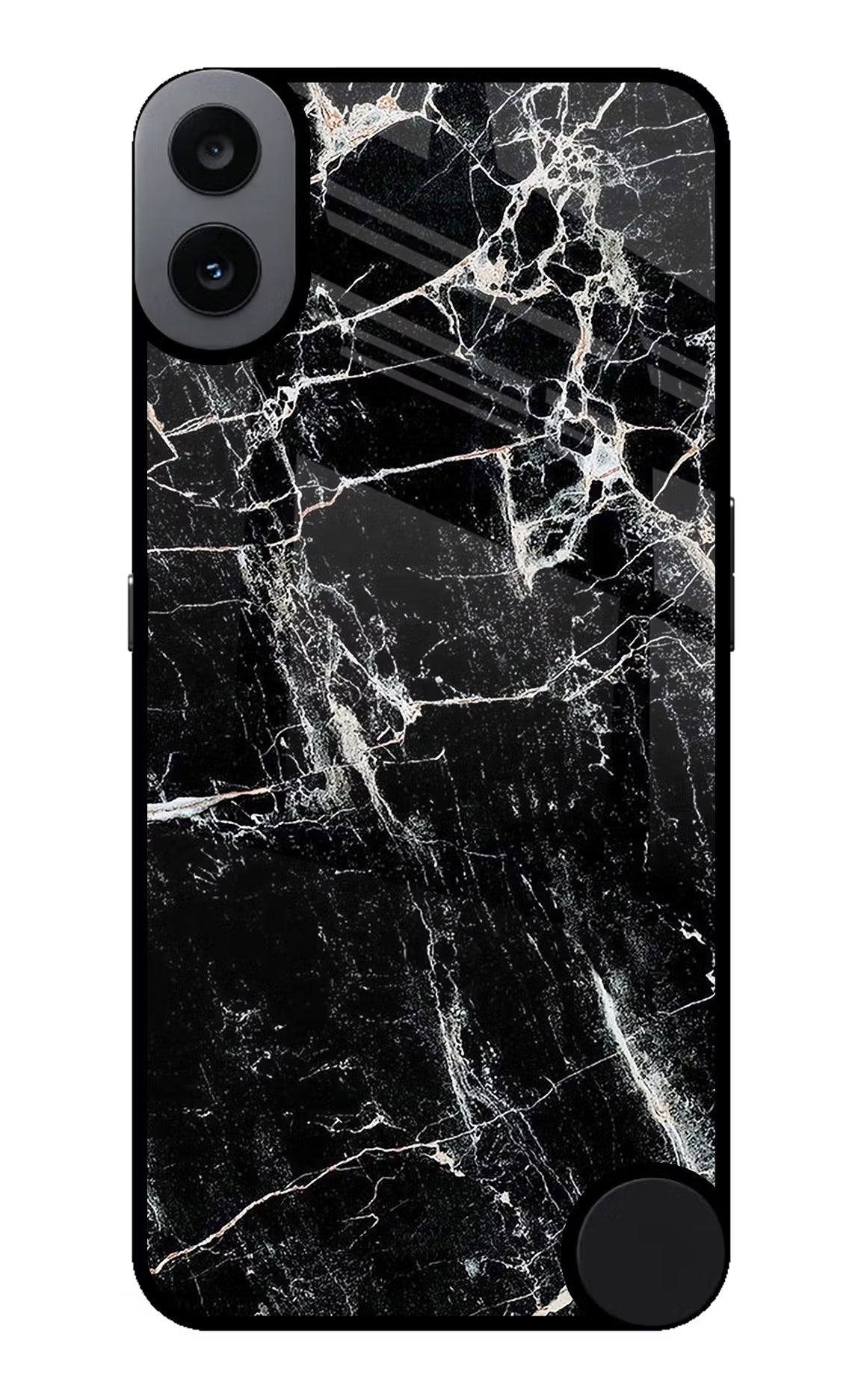 Black Marble Texture CMF by Nothing Phone 1 Glass Case Back Cover by Casekaro
