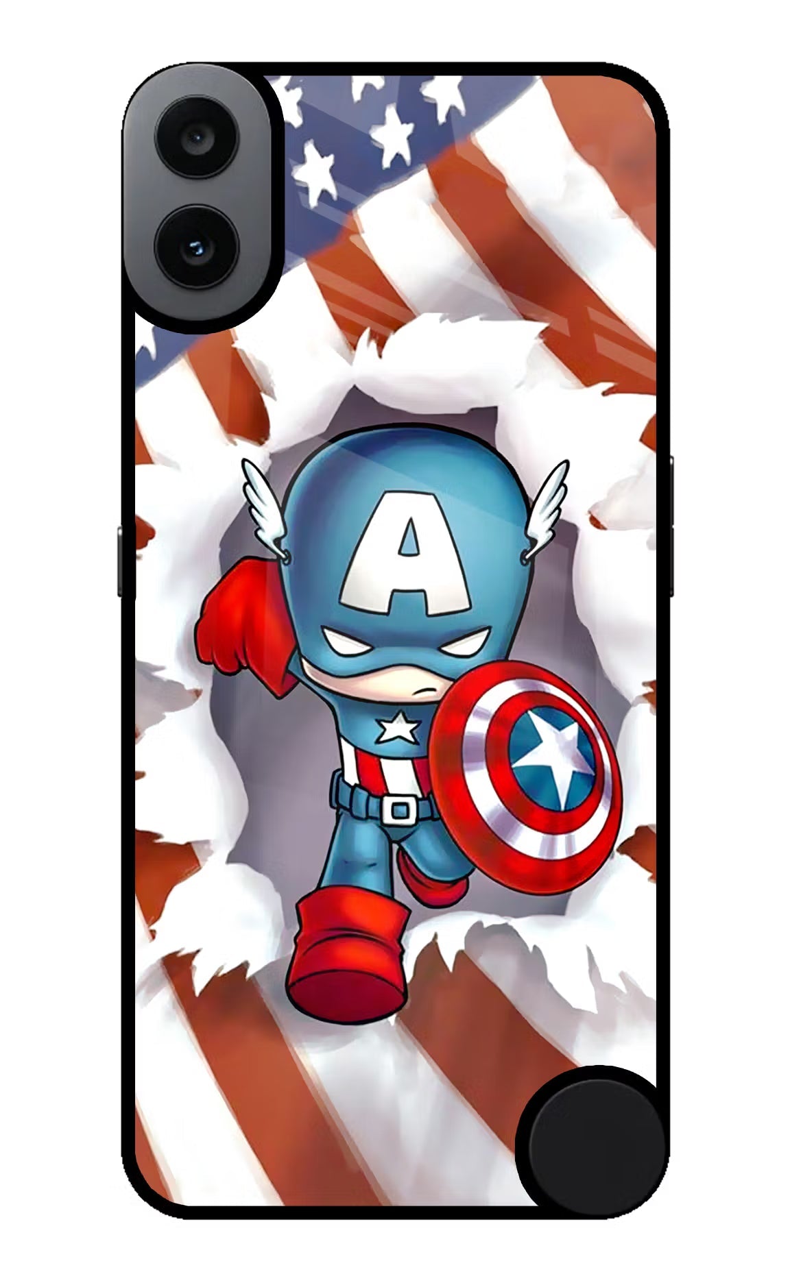 Captain America CMF by Nothing Phone 1 Glass Case Back Cover by Casekaro