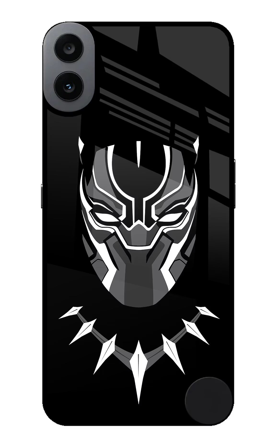 Black Panther CMF by Nothing Phone 1 Glass Case Back Cover by Casekaro