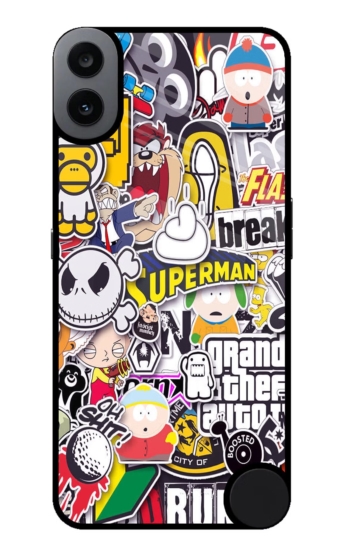 Sticker Bomb CMF by Nothing Phone 1 Glass Case Back Cover by Casekaro