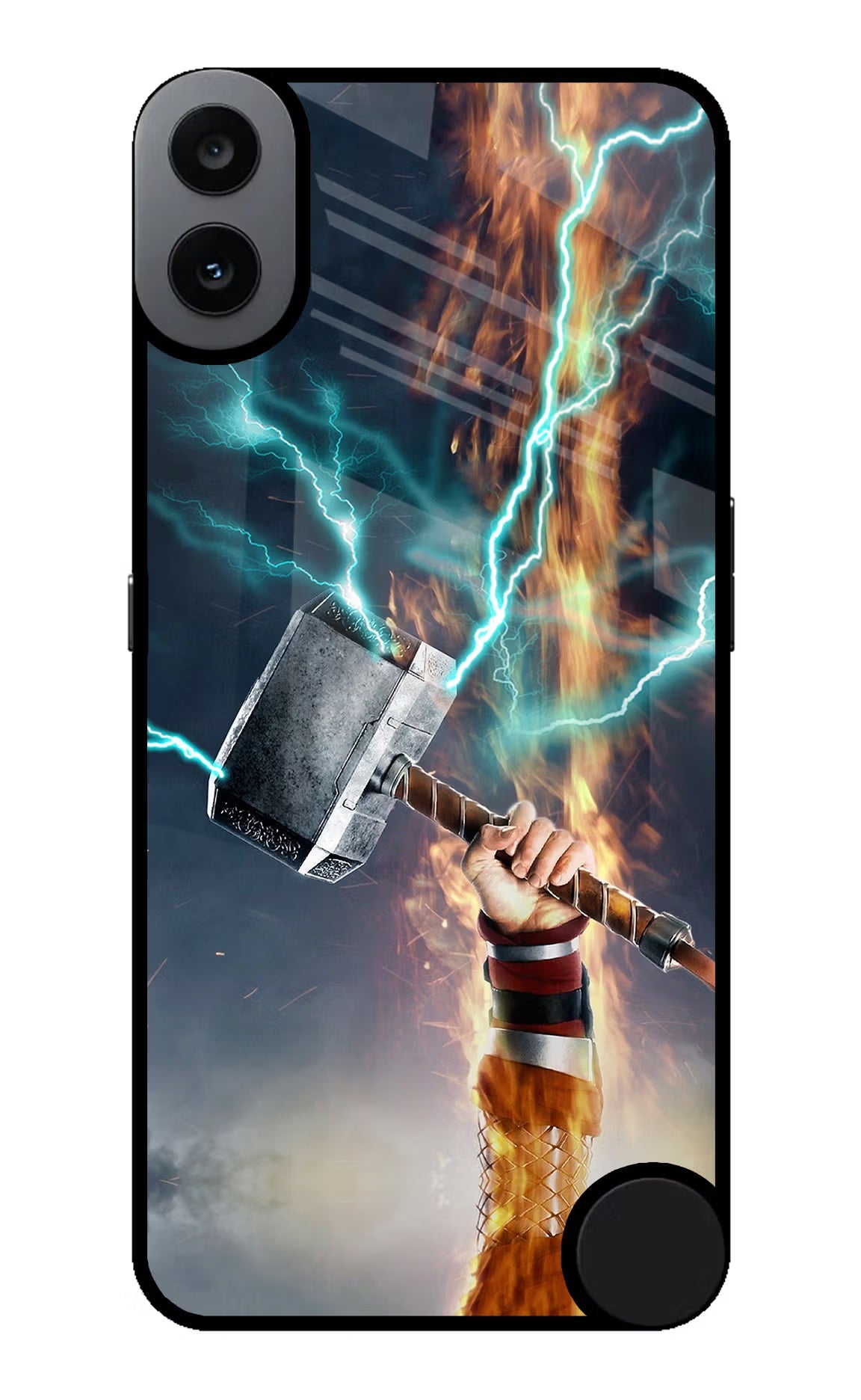Thor Hammer Mjolnir CMF by Nothing Phone 1 Glass Case Back Cover by Casekaro