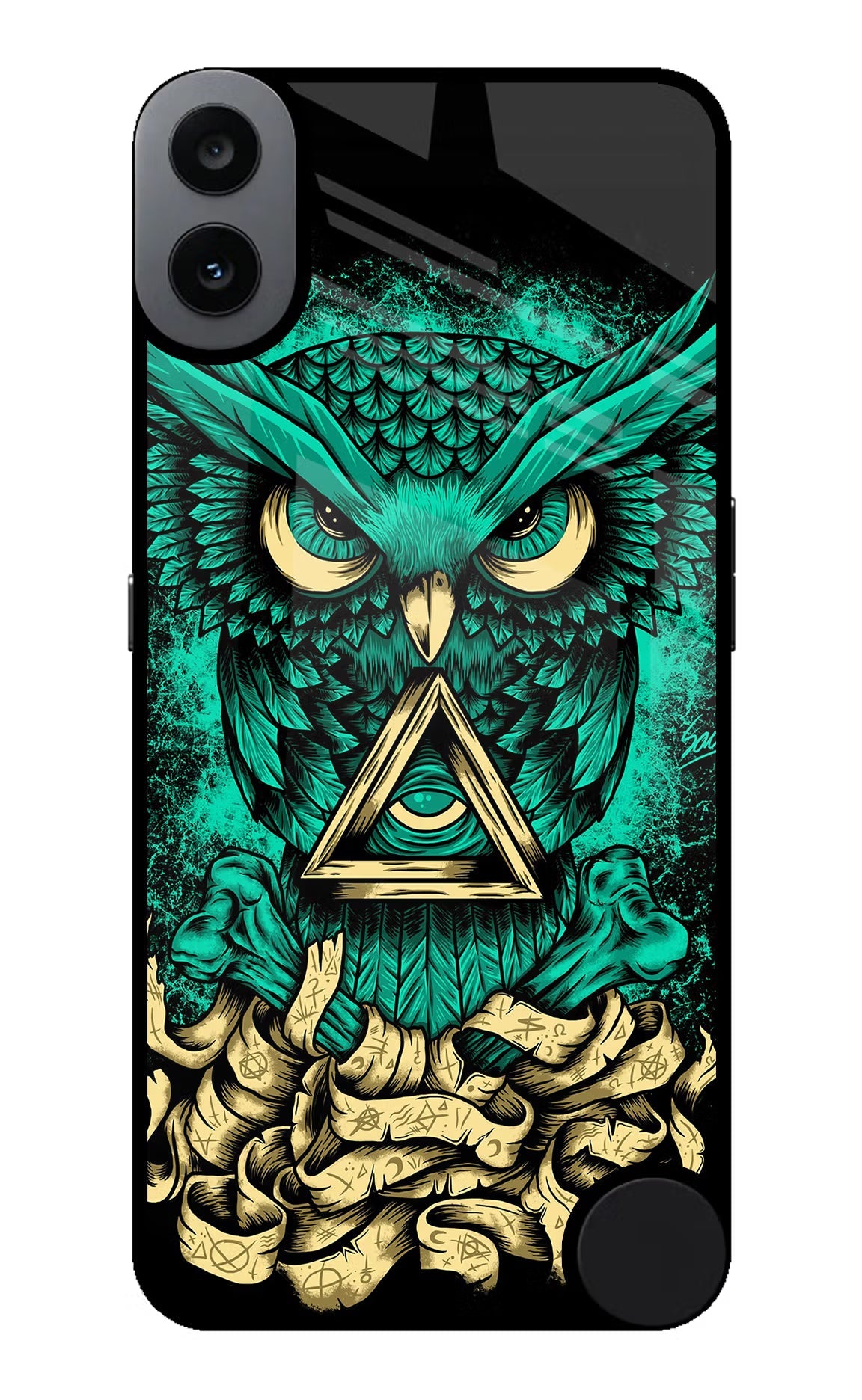 Green Owl CMF by Nothing Phone 1 Glass Case