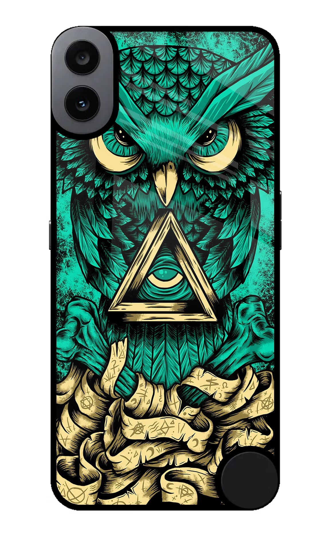 Green Owl CMF by Nothing Phone 1 Glass Case Back Cover by Casekaro