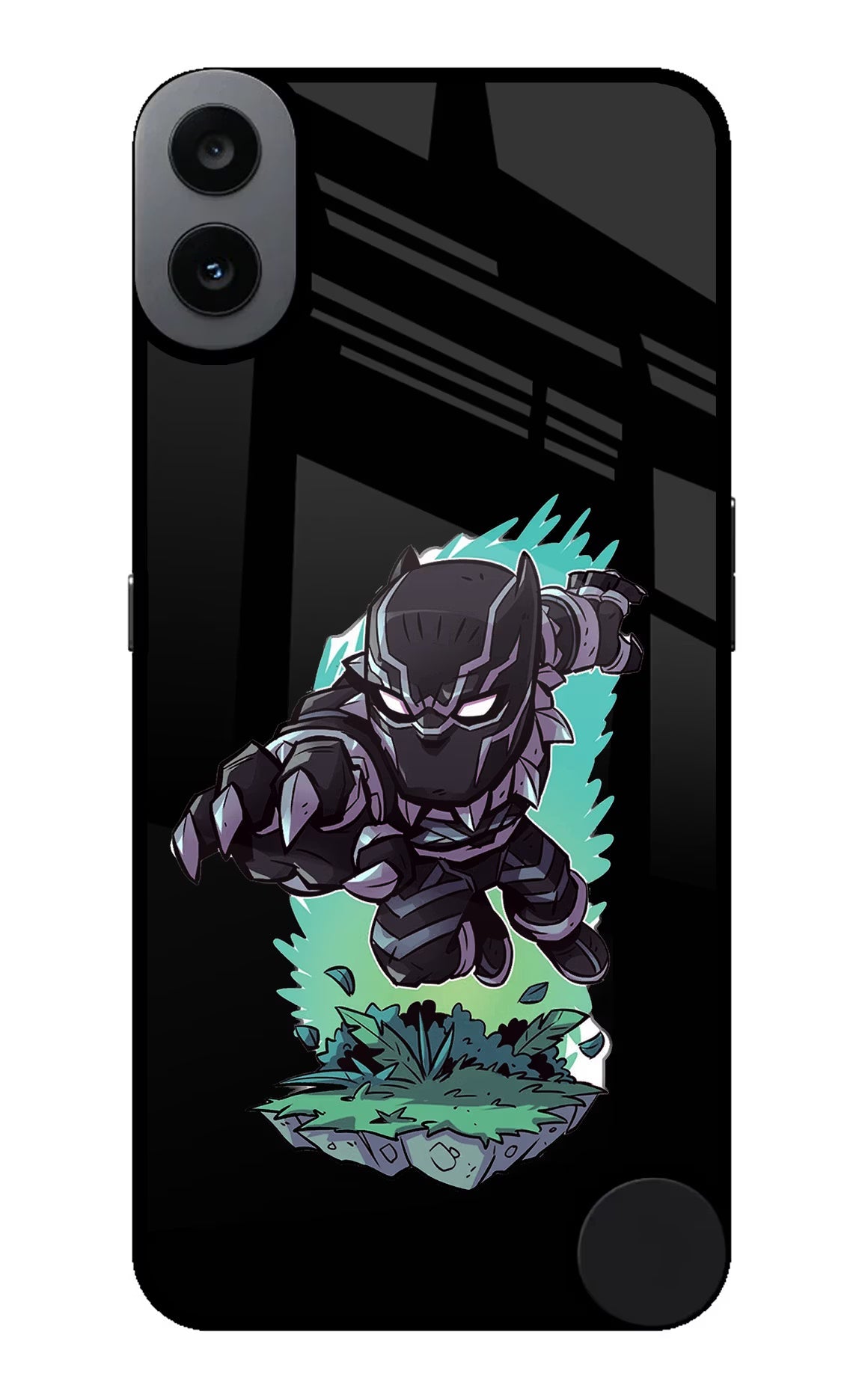 Black Panther CMF by Nothing Phone 1 Glass Case Back Cover by Casekaro
