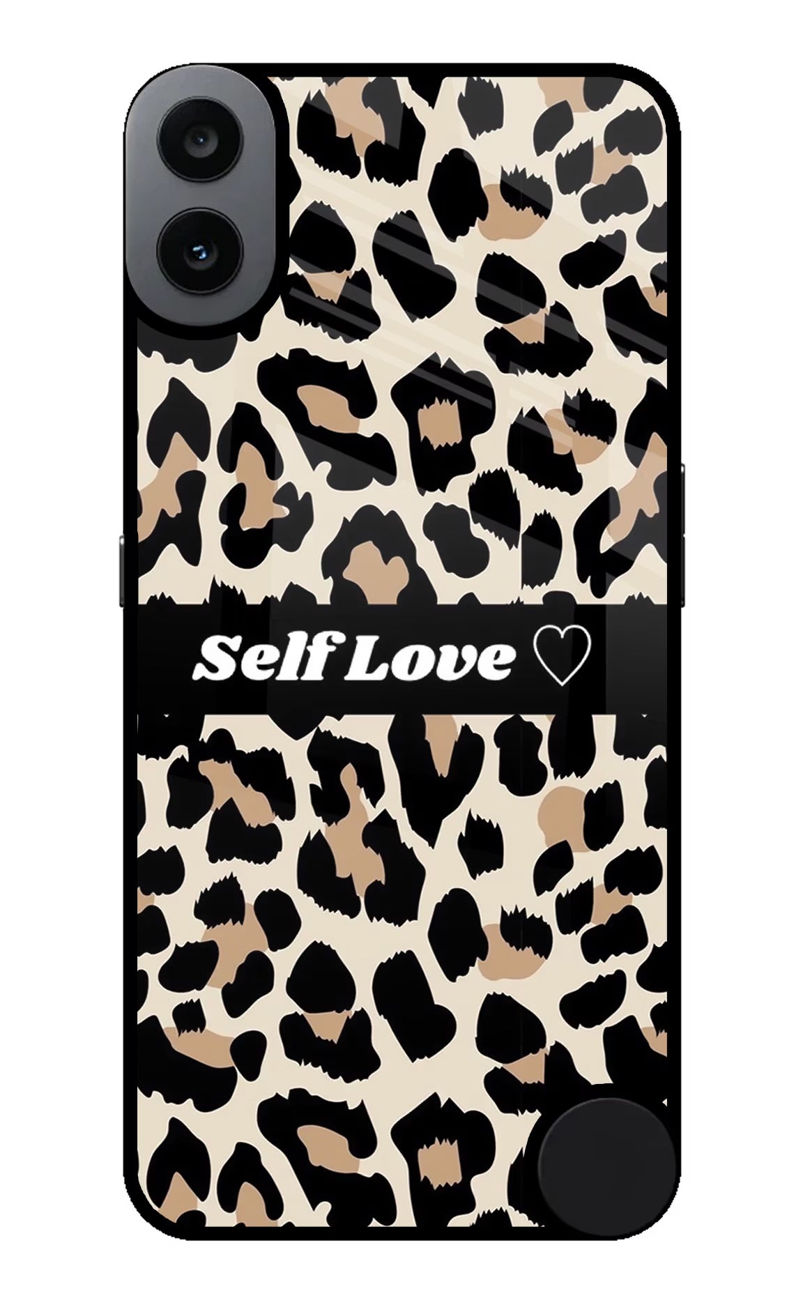 Leopard Print Self Love CMF by Nothing Phone 1 Glass Case Back Cover by Casekaro