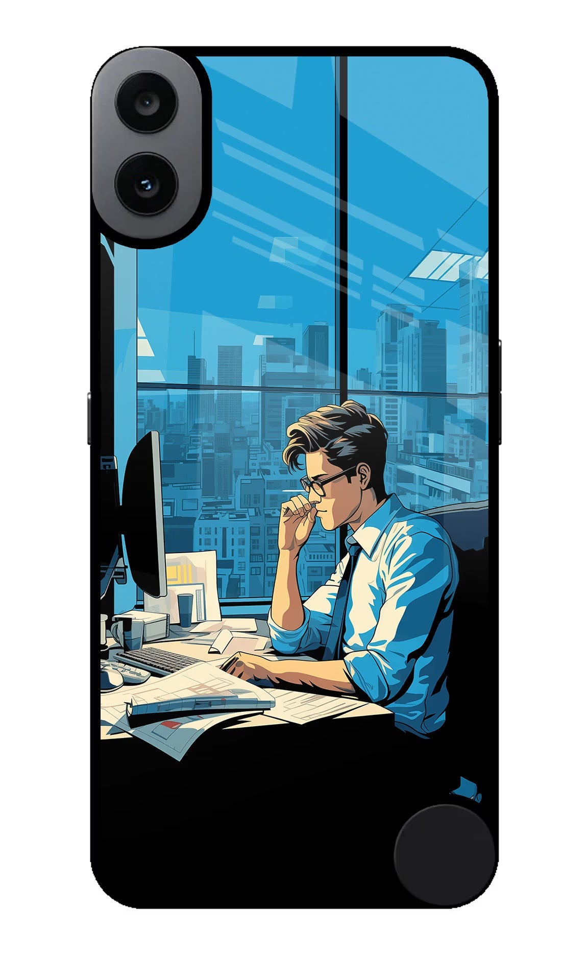 Focused Hustler (AI Generated) CMF by Nothing Phone 1 Glass Case Back Cover by Casekaro