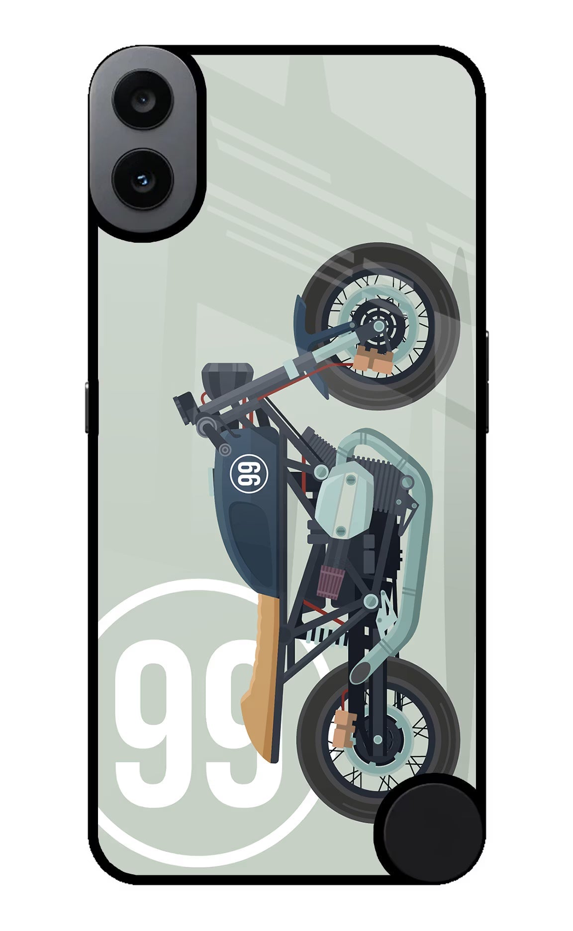 Classic Cafe Racer 99 CMF by Nothing Phone 1 Glass Case Back Cover by Casekaro