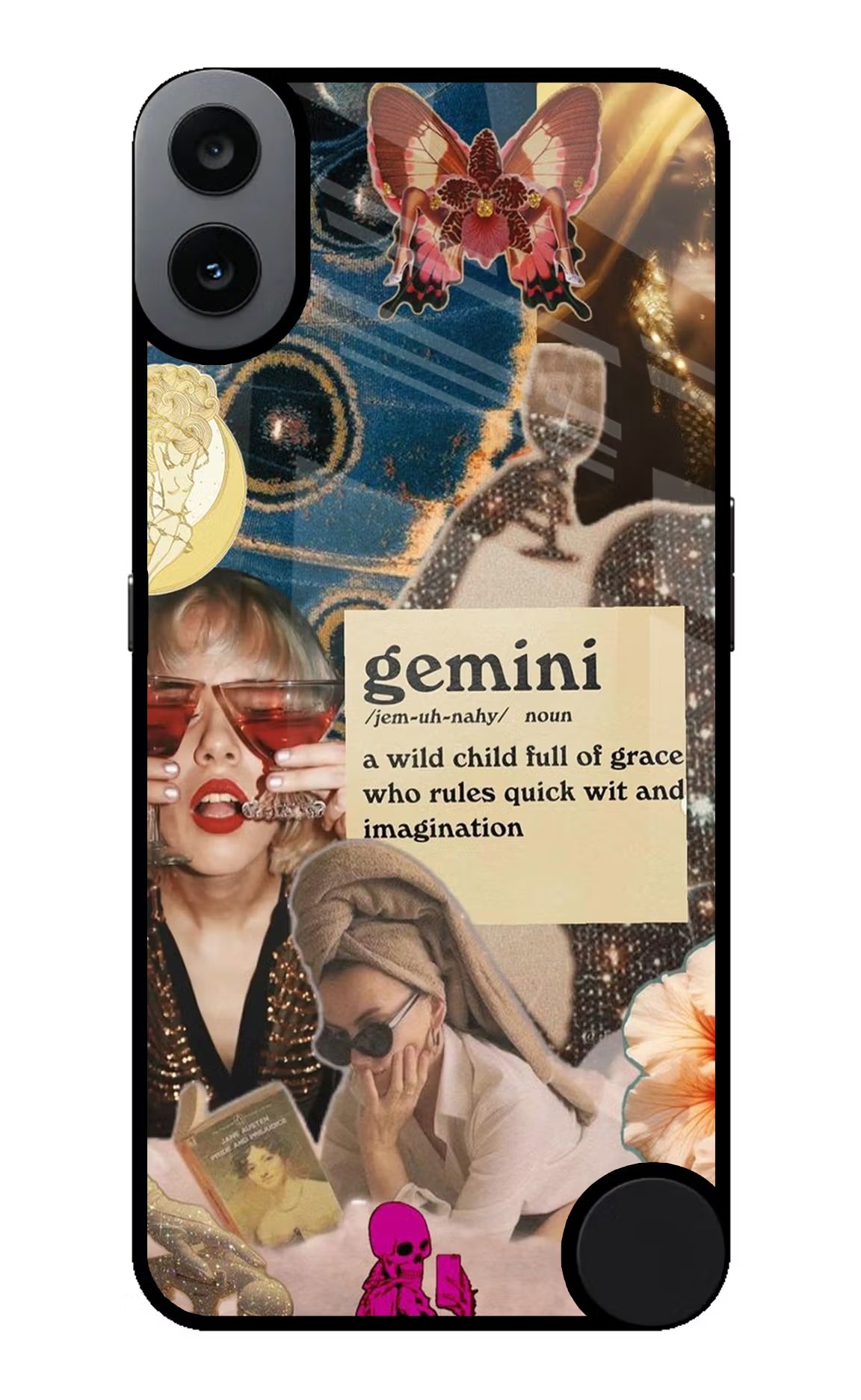 Gemini Zodiac CMF by Nothing Phone 1 Glass Case Back Cover by Casekaro