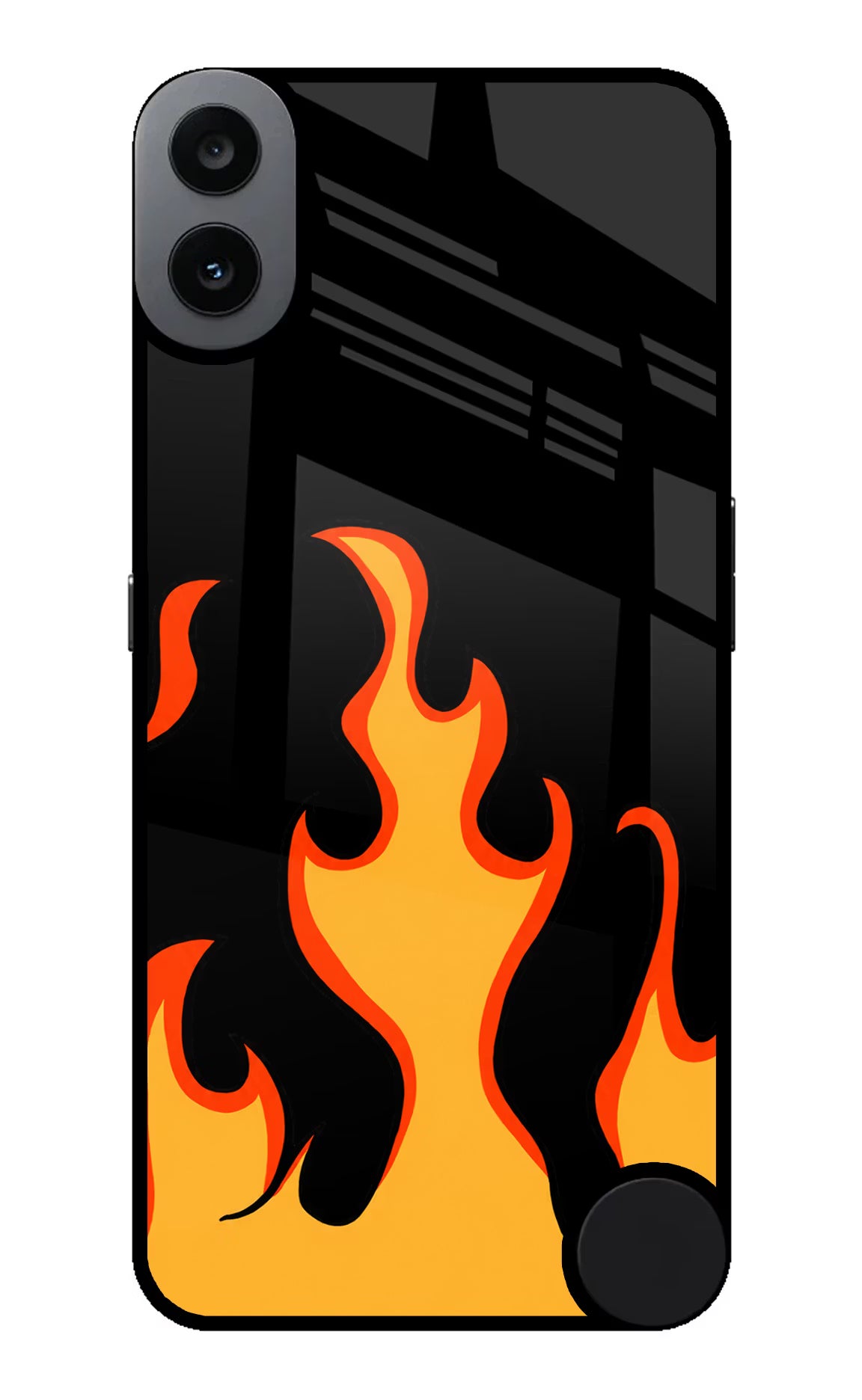 Fired Up – Black CMF by Nothing Phone 1 Glass Case Back Cover by Casekaro