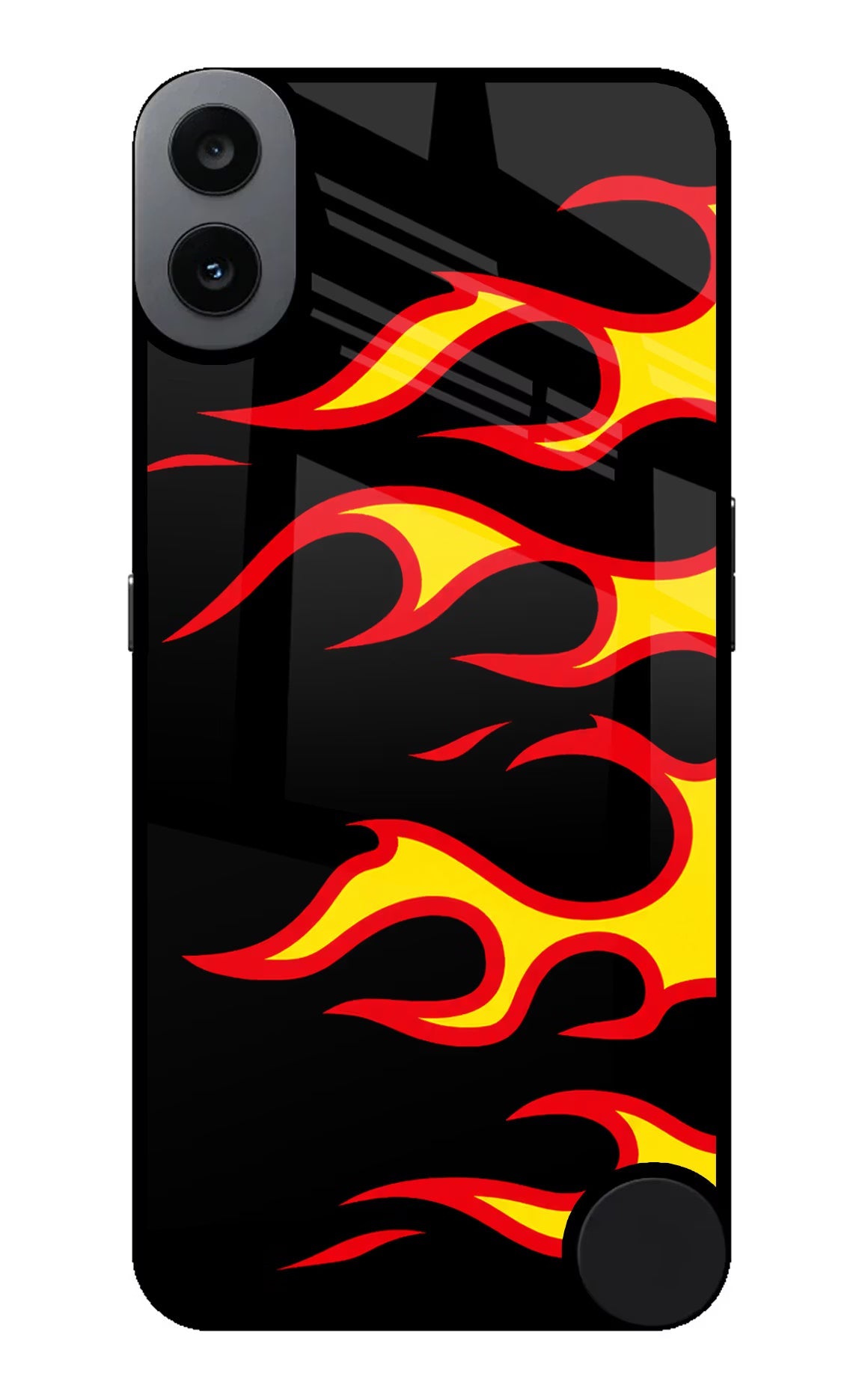Side Sweep Flames CMF by Nothing Phone 1 Glass Case Back Cover by Casekaro