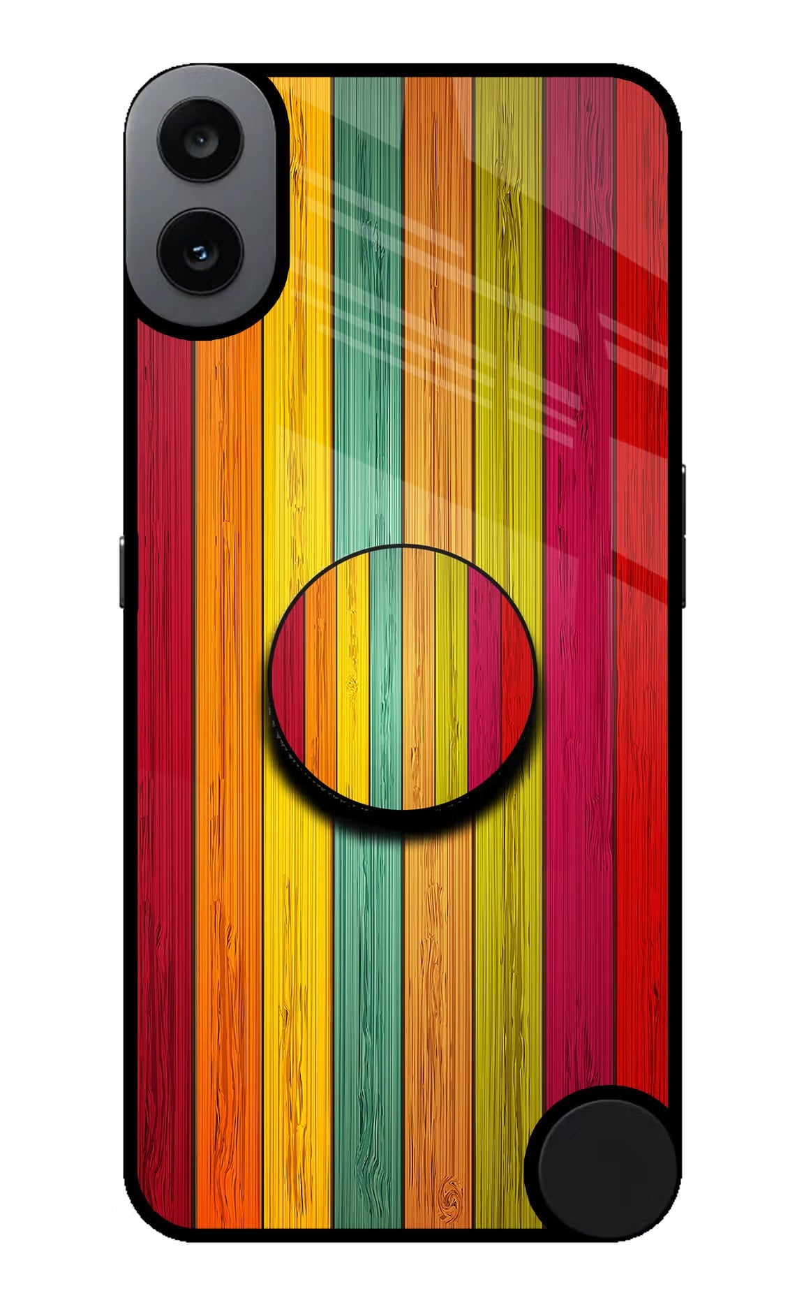 Multicolor Wooden CMF by Nothing Phone 1 Pop Case by Casekaro