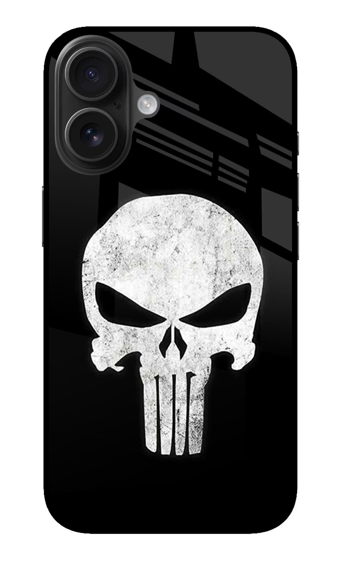 Punisher Skull iPhone 16 Glass Case Back Cover by Casekaro
