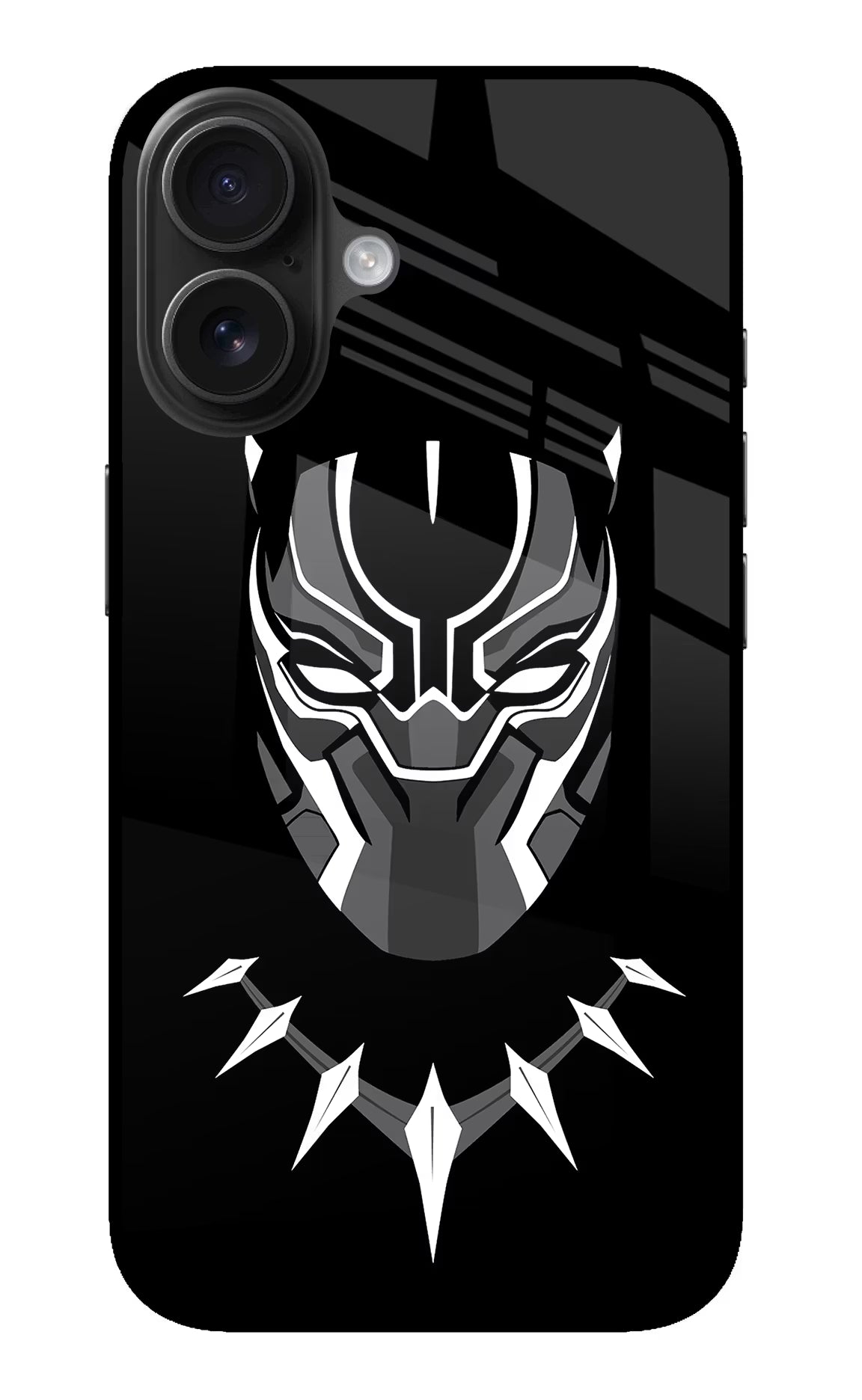 Black Panther iPhone 16 Glass Case Back Cover by Casekaro