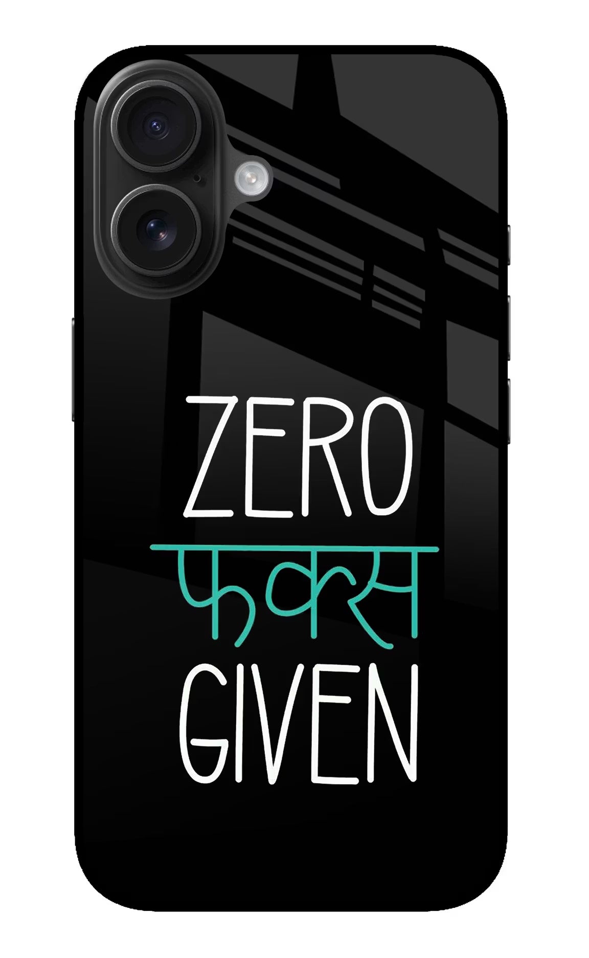 Zero Fucks Given iPhone 16 Glass Case Back Cover by Casekaro