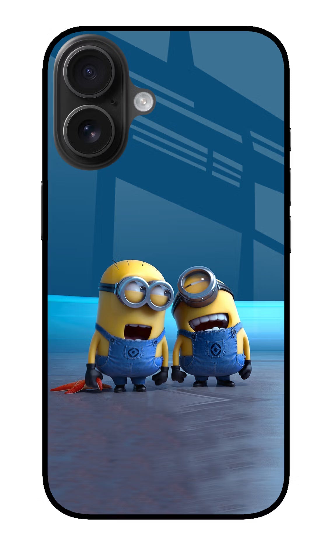 Minion Laughing iPhone 16 Glass Case Back Cover by Casekaro