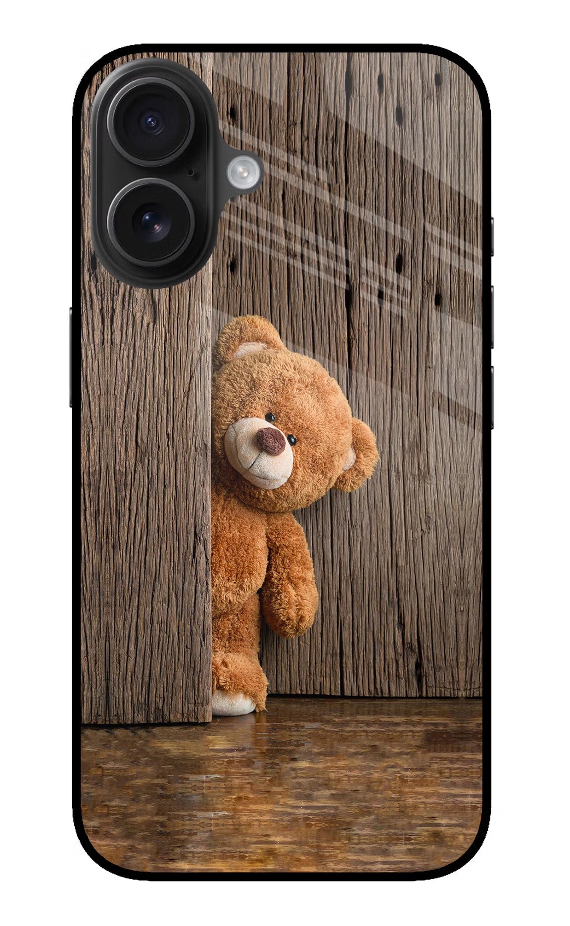 Teddy Wooden iPhone 16 Glass Case Back Cover by Casekaro