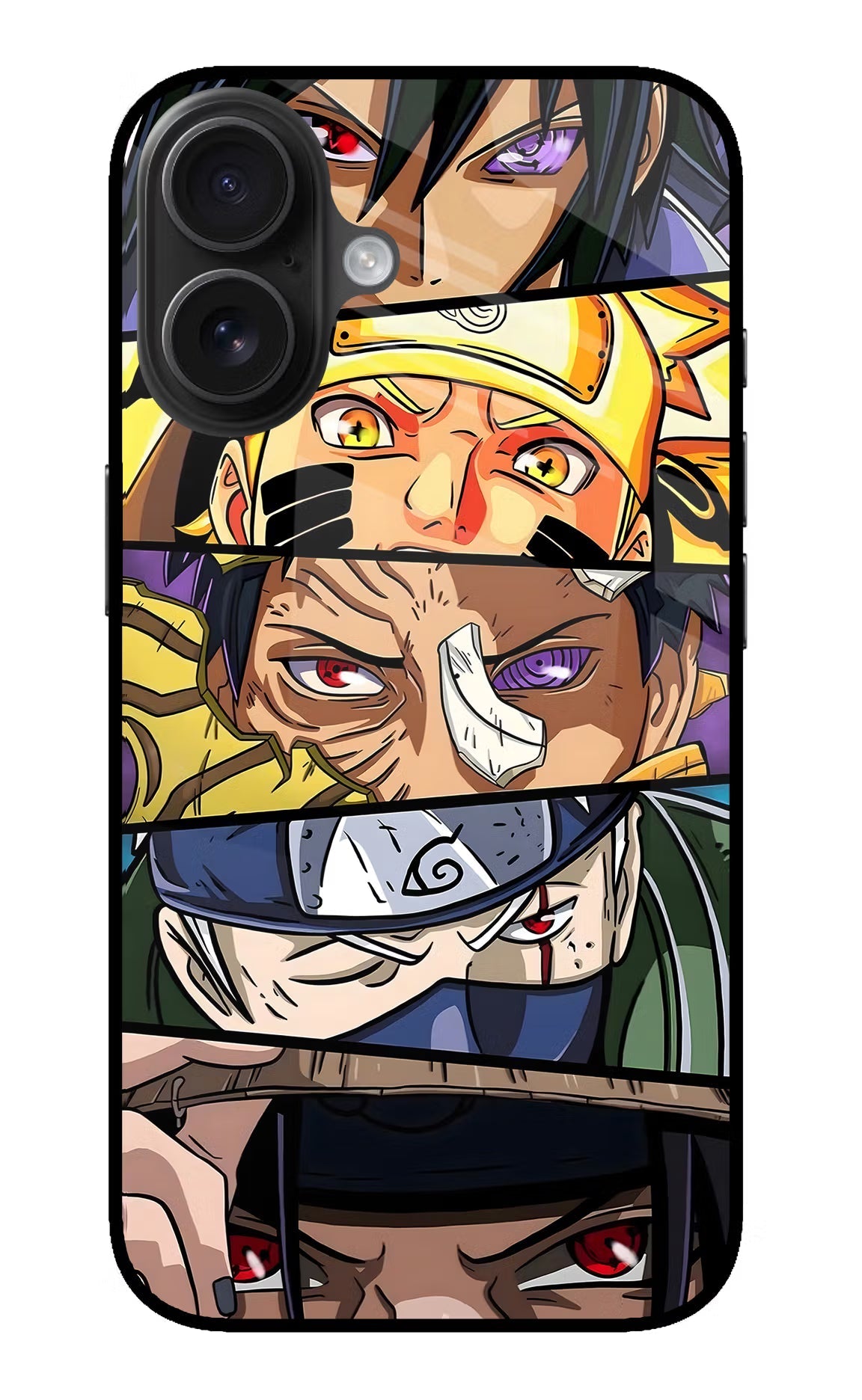 Naruto Character iPhone 16 Glass Case Back Cover by Casekaro