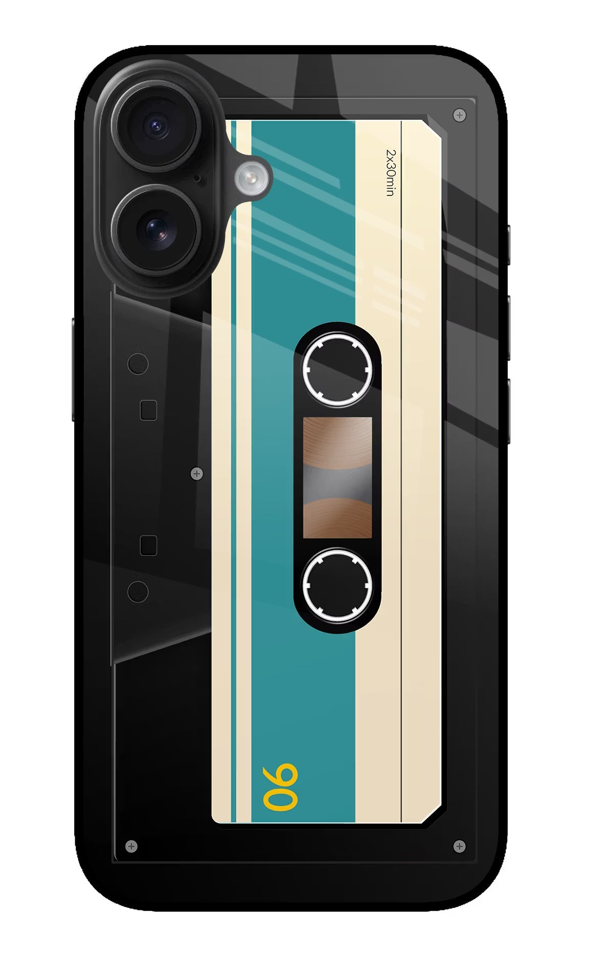 Cassette iPhone 16 Glass Case Back Cover by Casekaro