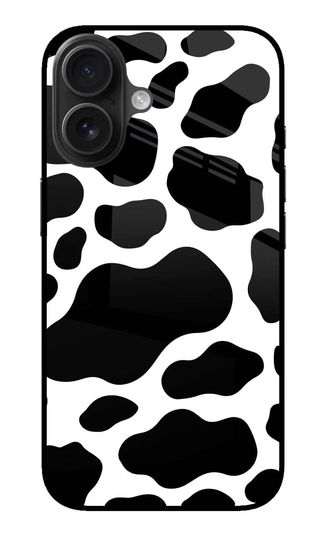 Cow Spots iPhone 16 Glass Case Back Cover by Casekaro
