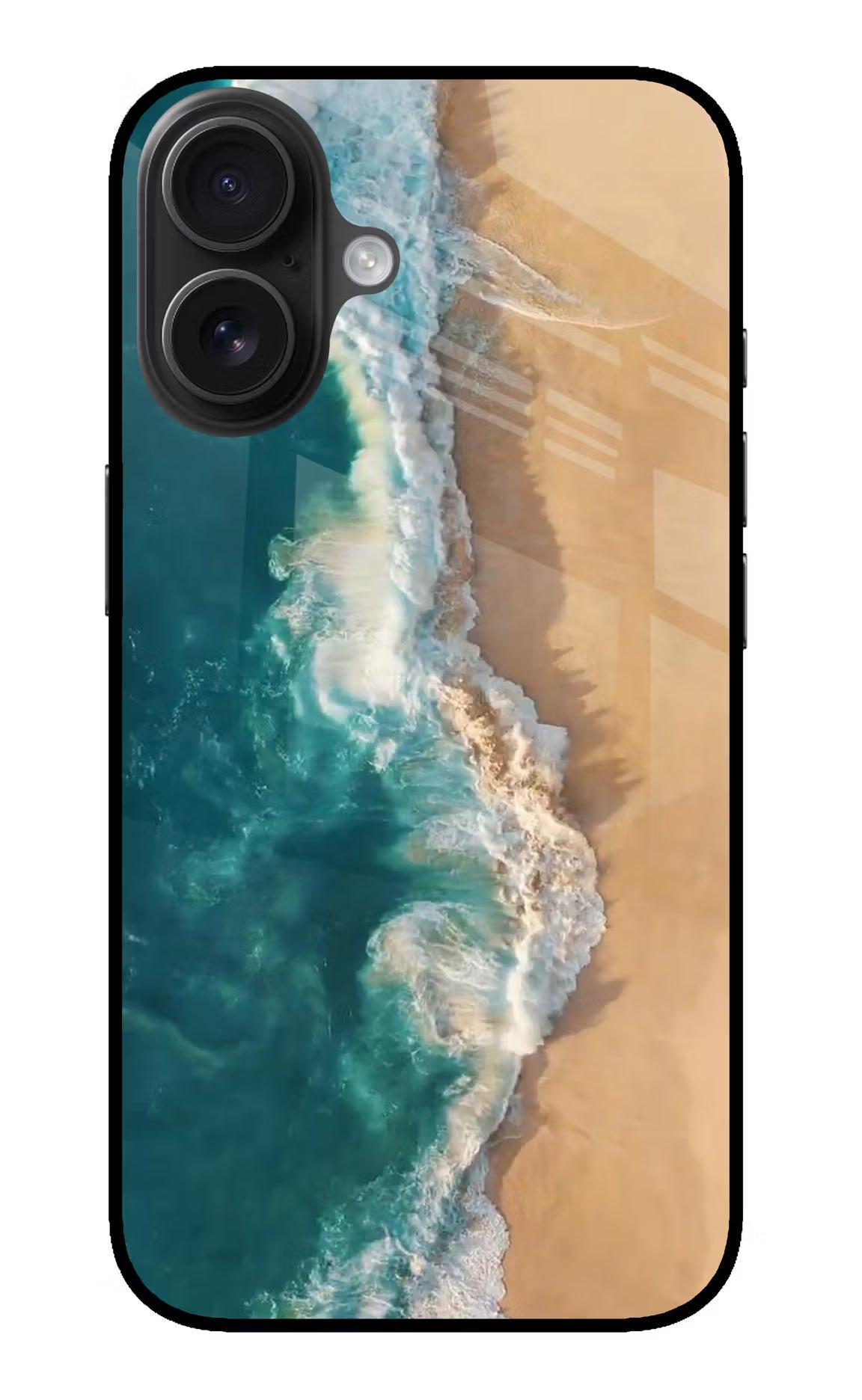 Ocean Beach iPhone 16 Glass Case Back Cover by Casekaro