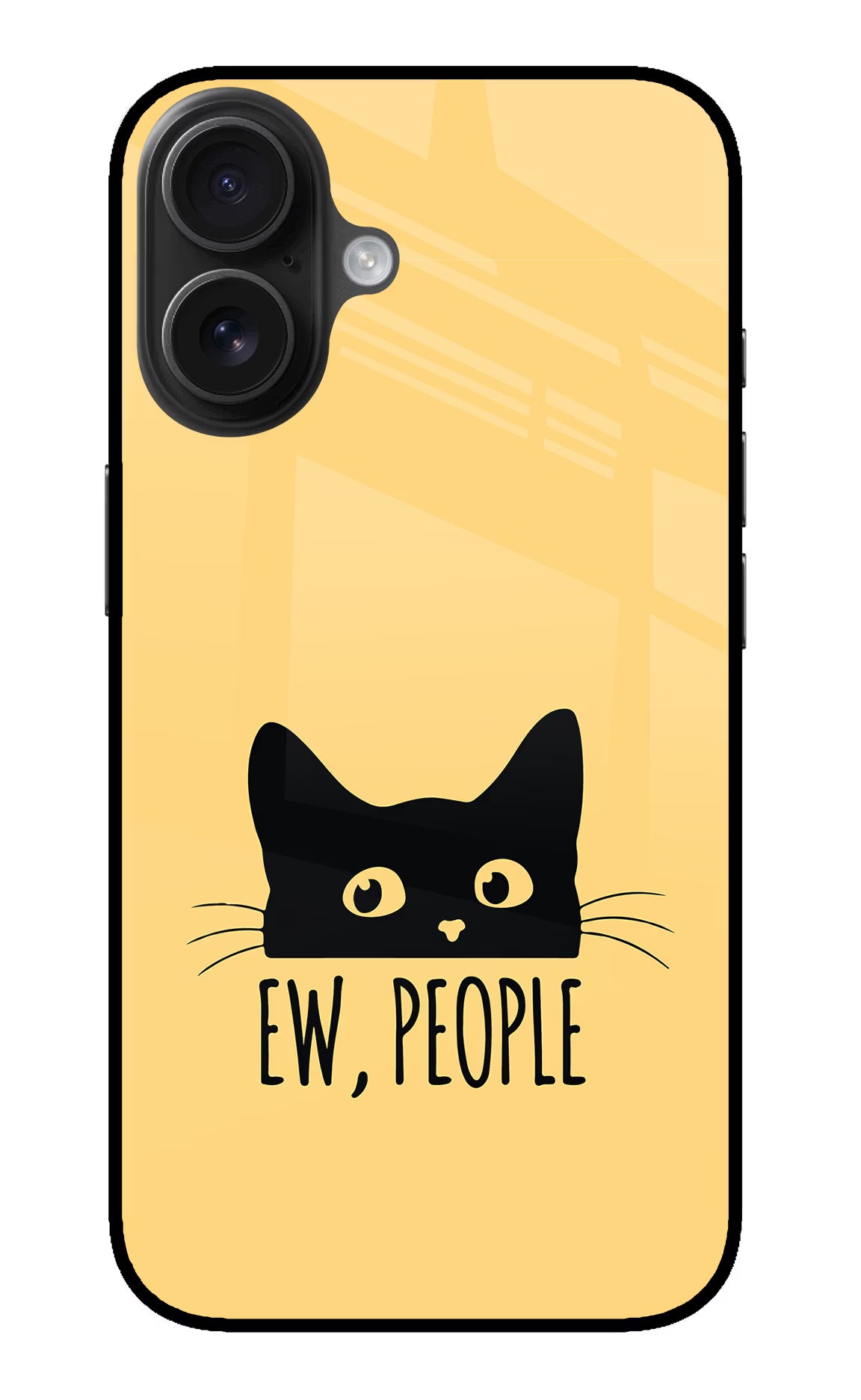 Ew People Catitude iPhone 16 Glass Case Back Cover by Casekaro