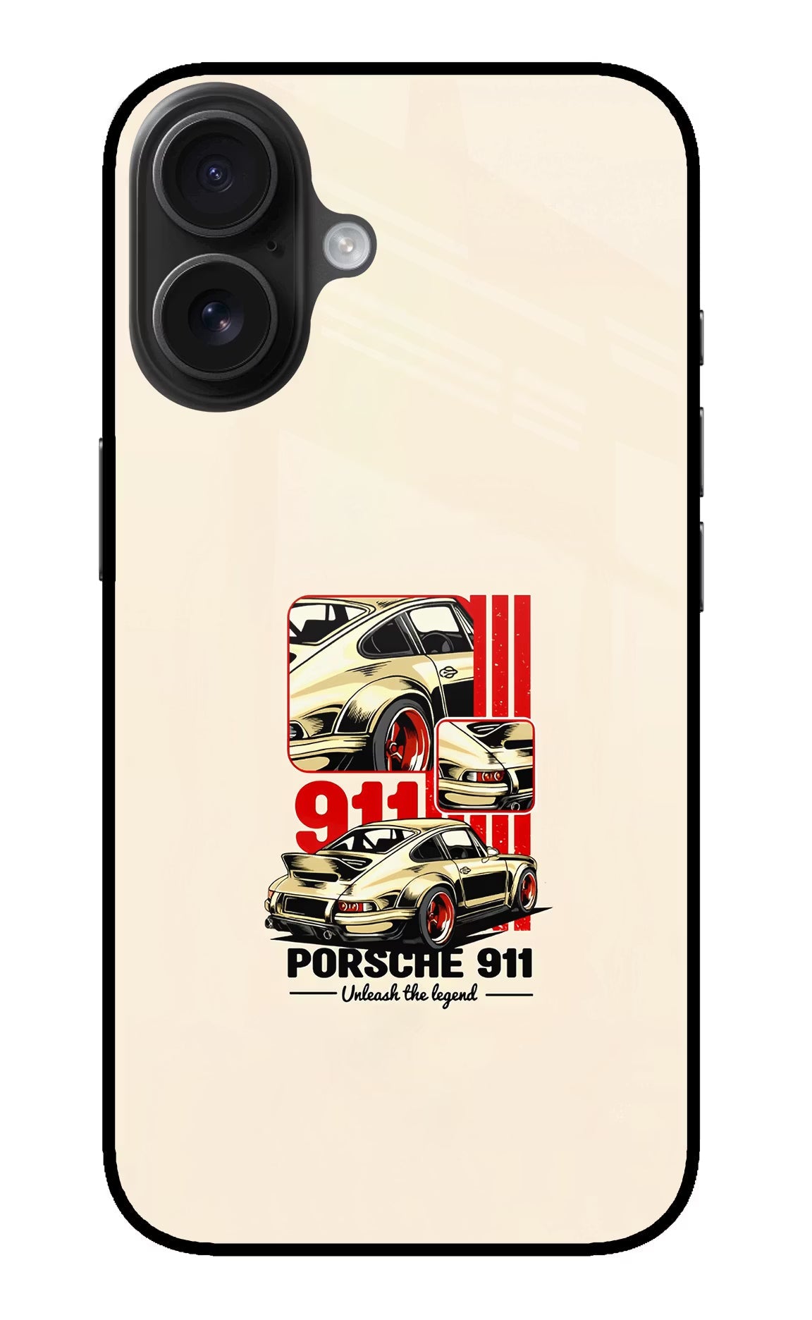 Classic Porsche 911 iPhone 16 Glass Case Back Cover by Casekaro